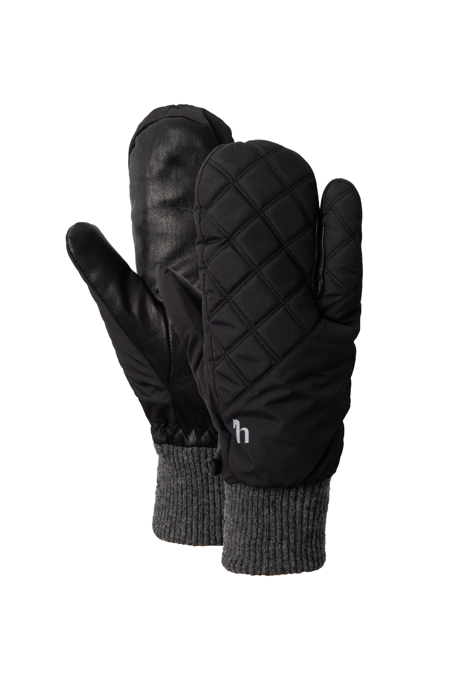 handschuhe mit fäustling gefütterte 3-Finger-Fäustlinge für den Winter Schwarz 5 – horze