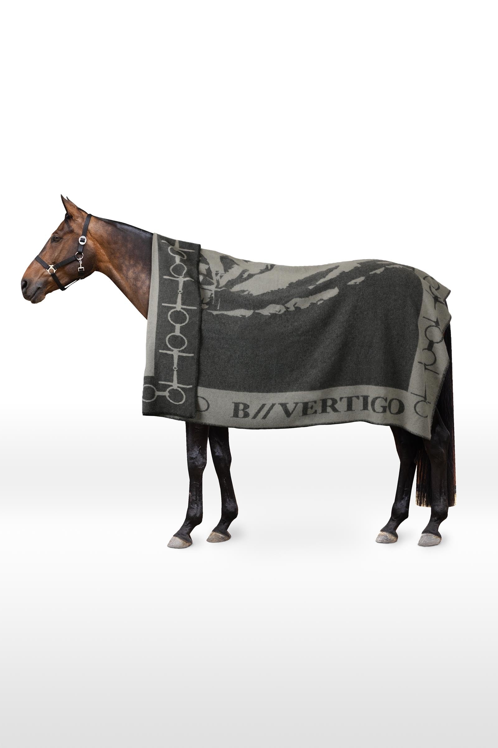 B Vertigo gemusterte Decke mit Pferd & Gebiss Black Beauty horze B Vertigo gemusterte Decke mit Pferd & Gebiss Black Beauty horze