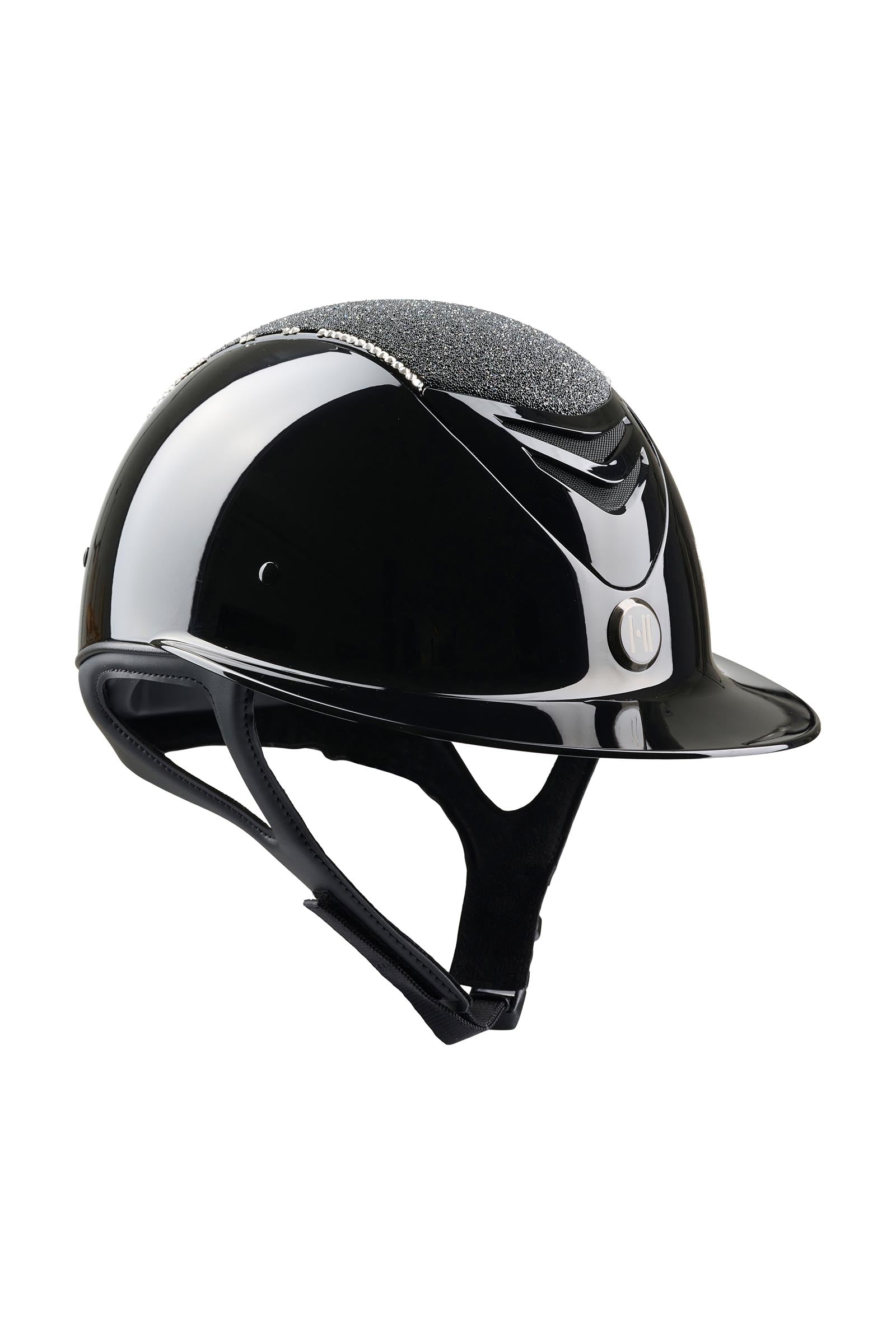 fahrradhelm damen glitzer OneK Avance Glossy Glitter Reithelm – Schwarz