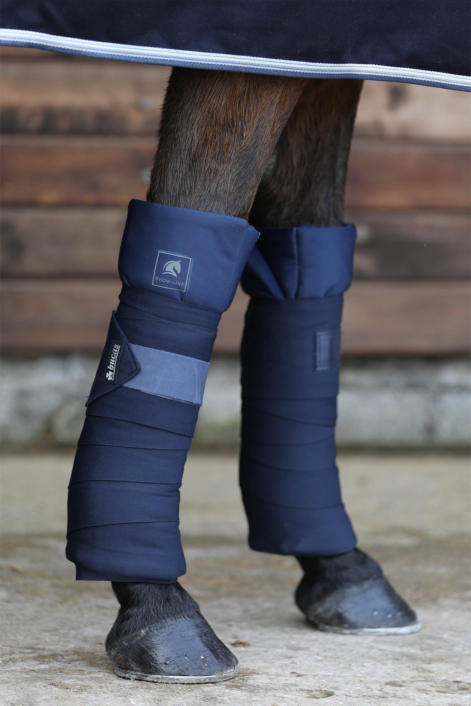 Bucas Show-Line Leg Wraps (Set of 4) Leg Protection & Hoof Protection for Horses