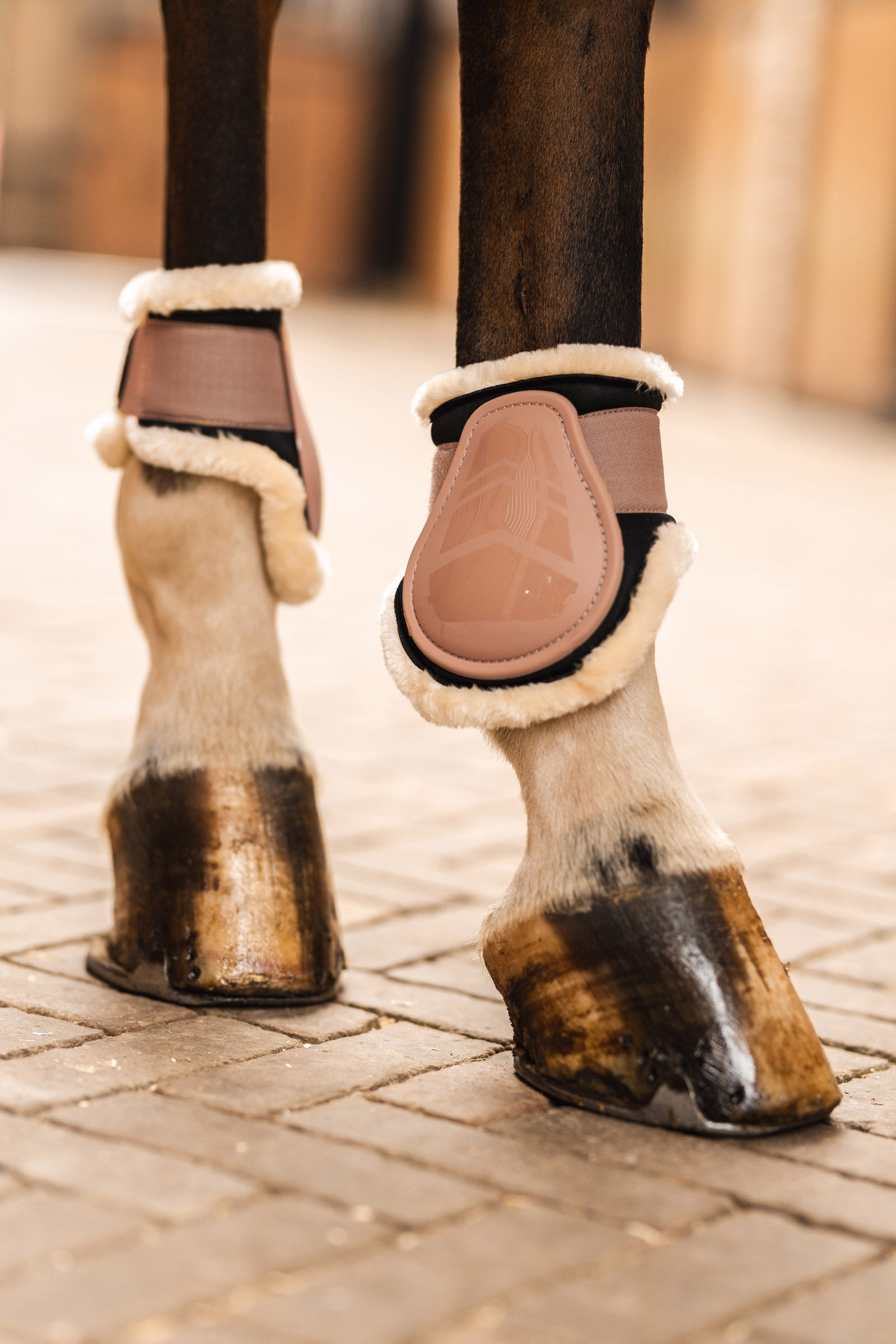 Horze Caliber Fetlock Boots with Faux Fur Lining Leg Protection & Hoof Protection for Horses