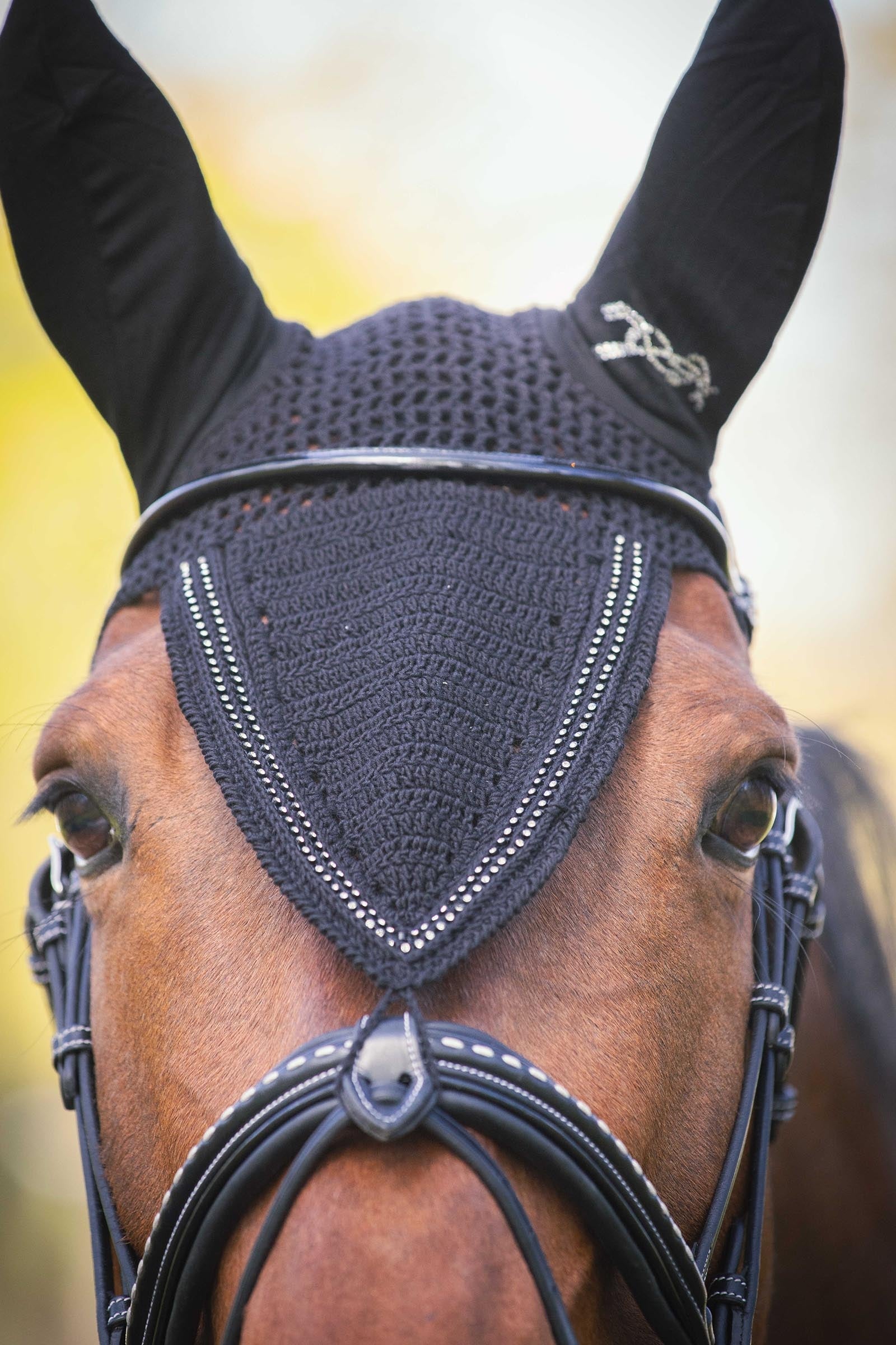PENELOPE Long Fly Veil With Strass Antifly Protection for Horses