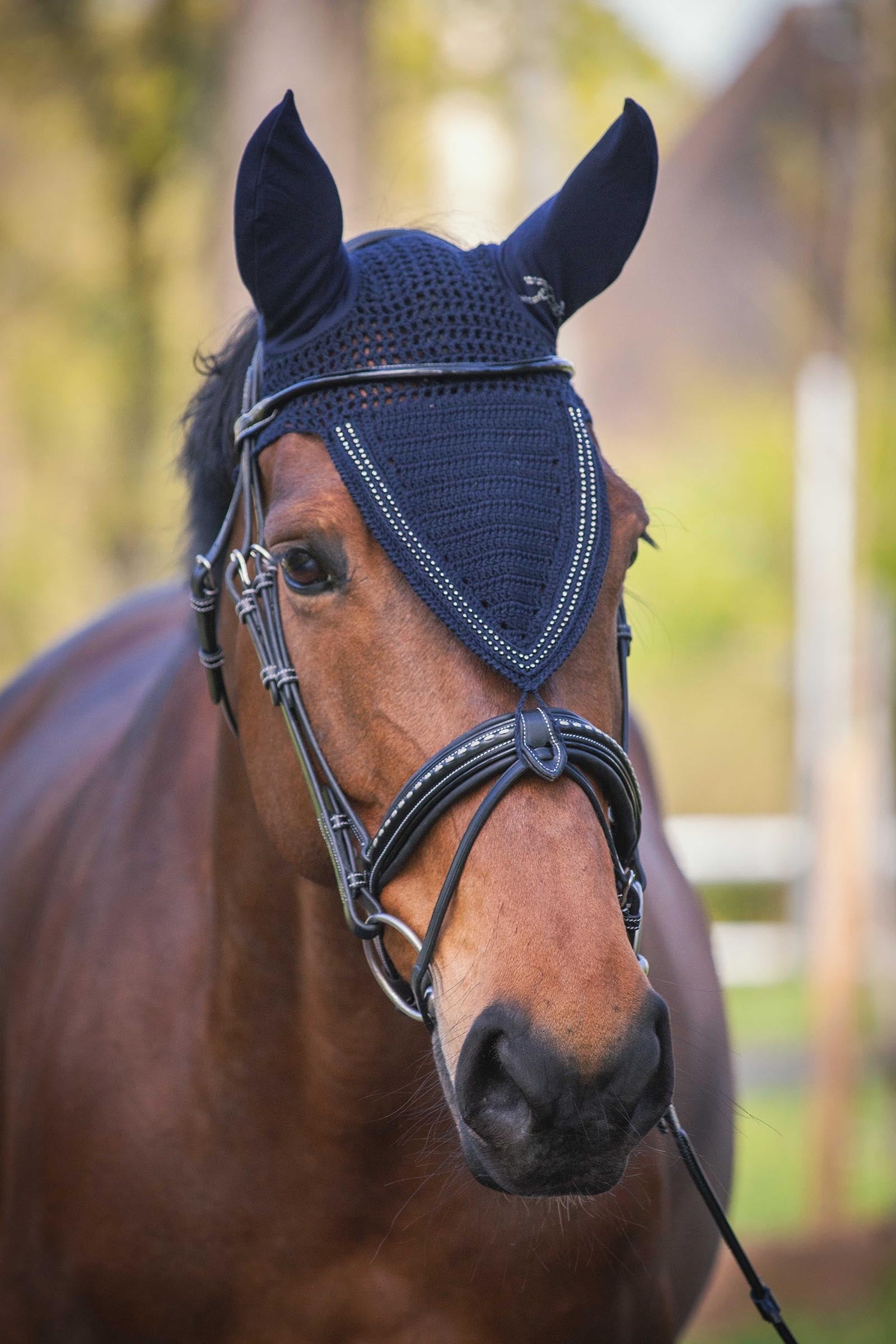 PENELOPE Long Fly Veil With Strass Antifly Protection for Horses