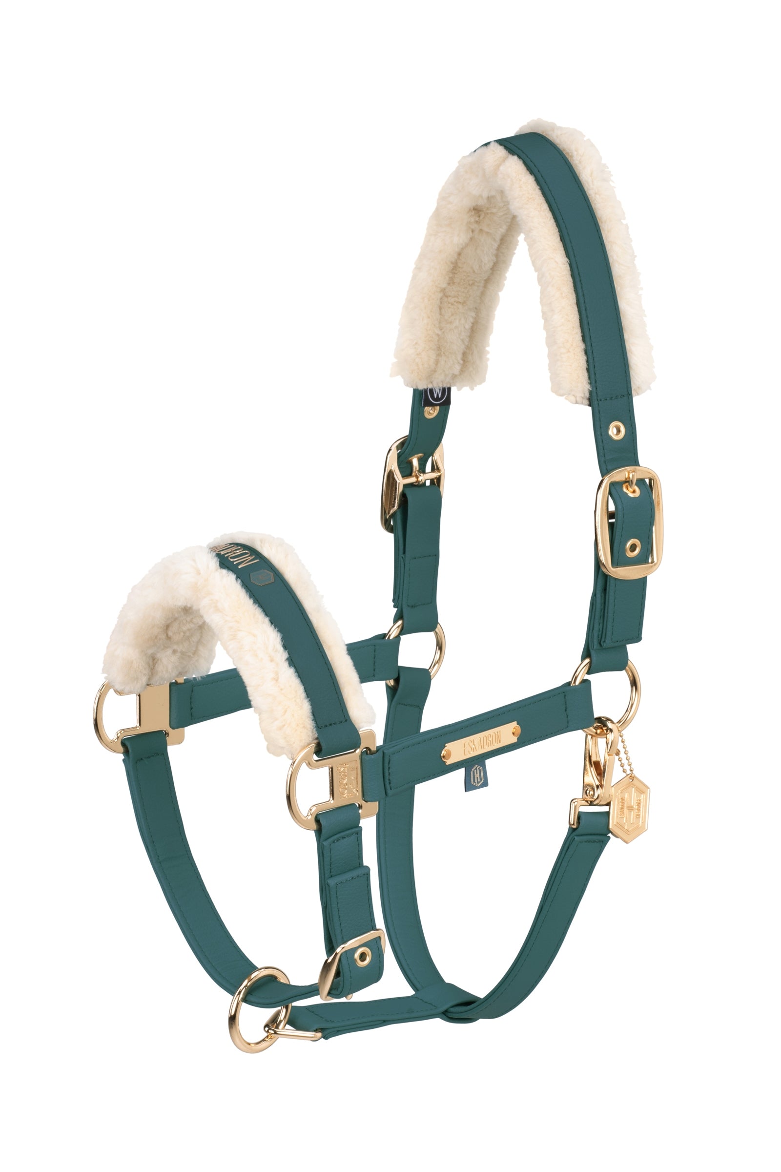 Eskadron Heritage AW24 Kunstleder Halfter mit Doppelschnalle und Kunstfell Halfter & Stricke