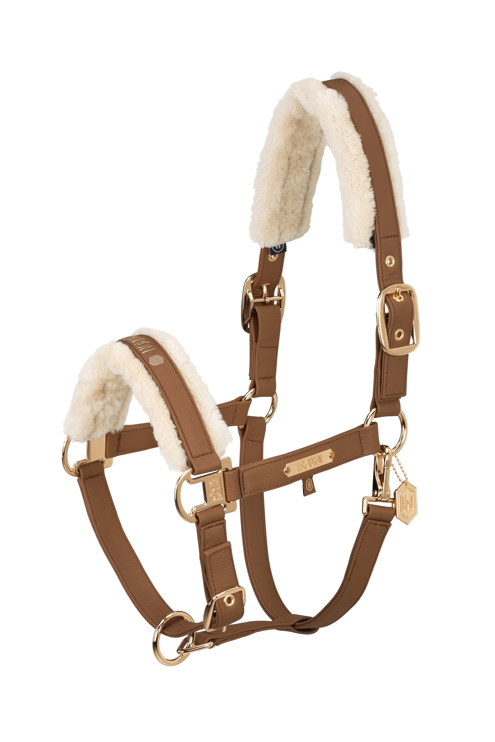 Eskadron Heritage AW24 Kunstleder Halfter mit Doppelschnalle und Kunstfell Halfter & Stricke