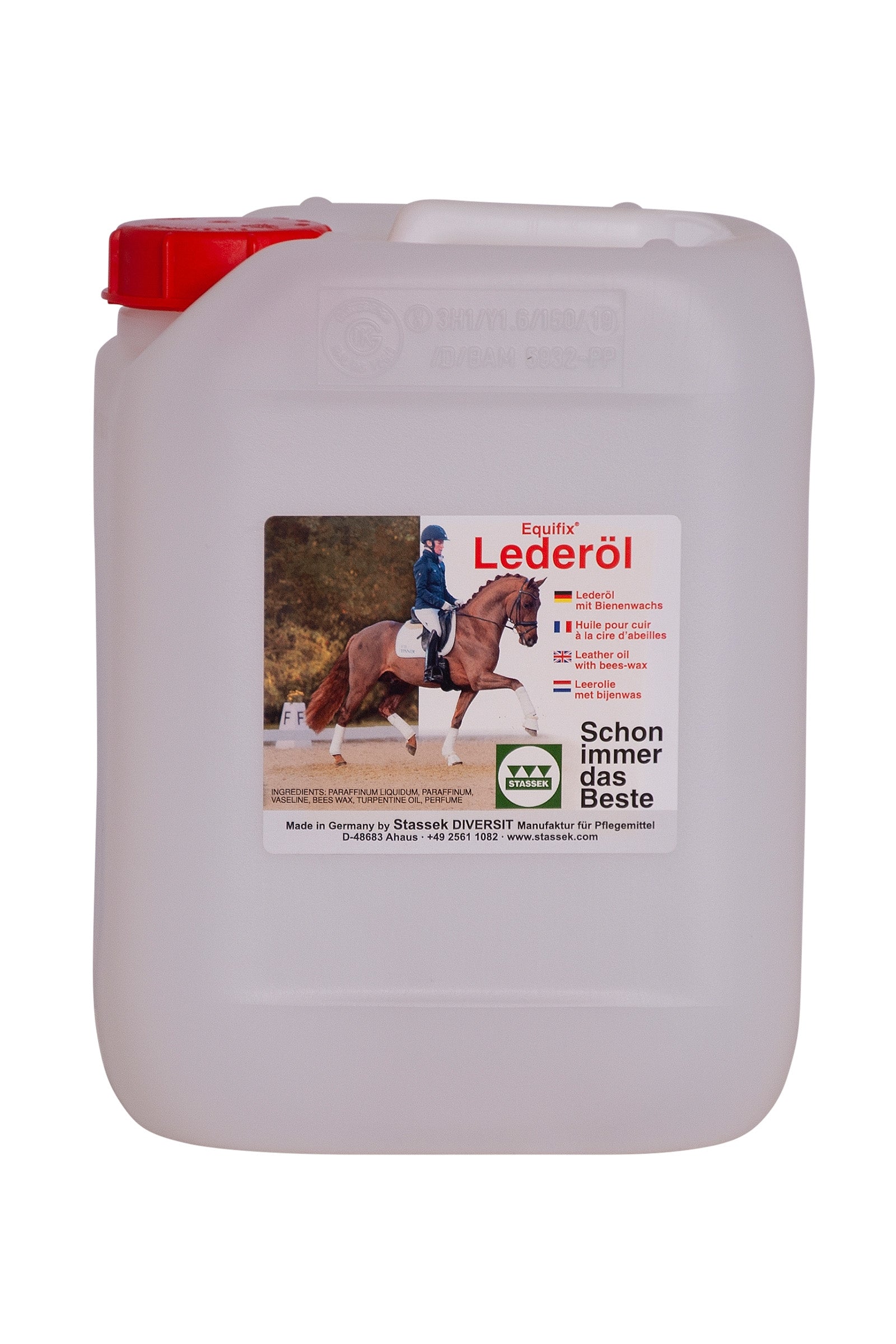 Stassek Equifix Lederöl mit Bienenwachs, 2,5 Liter Pflege