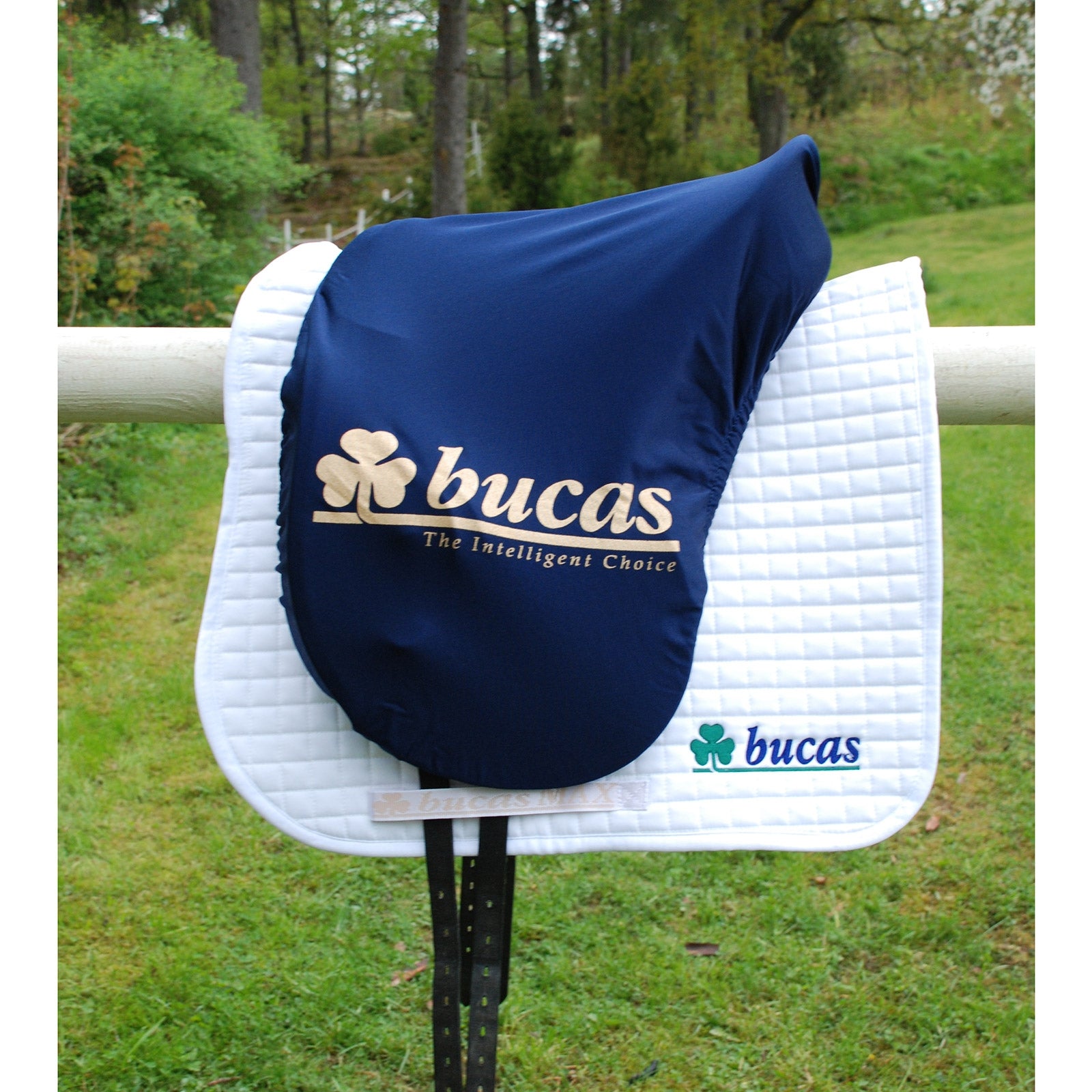 Bucas Max Sattelüberzug, geformt, marine/Bucas Logo Sättel & Sattelgurte