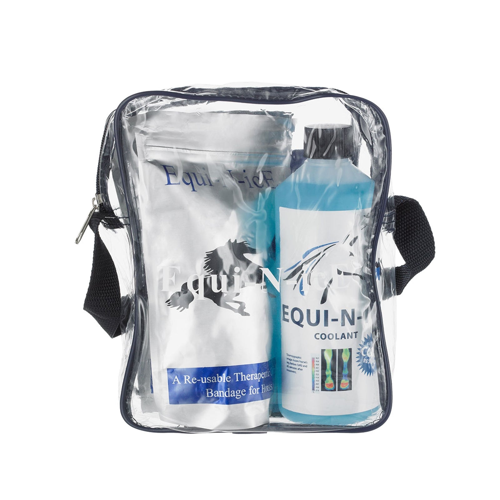 Equi-N-icE Stall-Pack (2 Bandagen + 500ml) Pflege