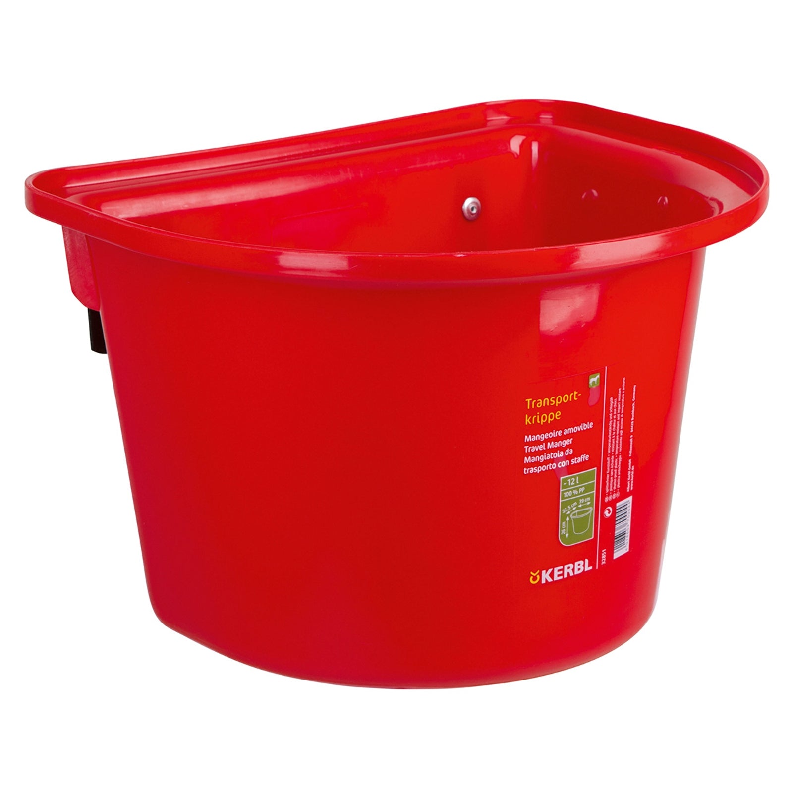 Kerbl Transportkrippe 12L, Kunststoff w / Haken-in Kaution Füttern & Tränken