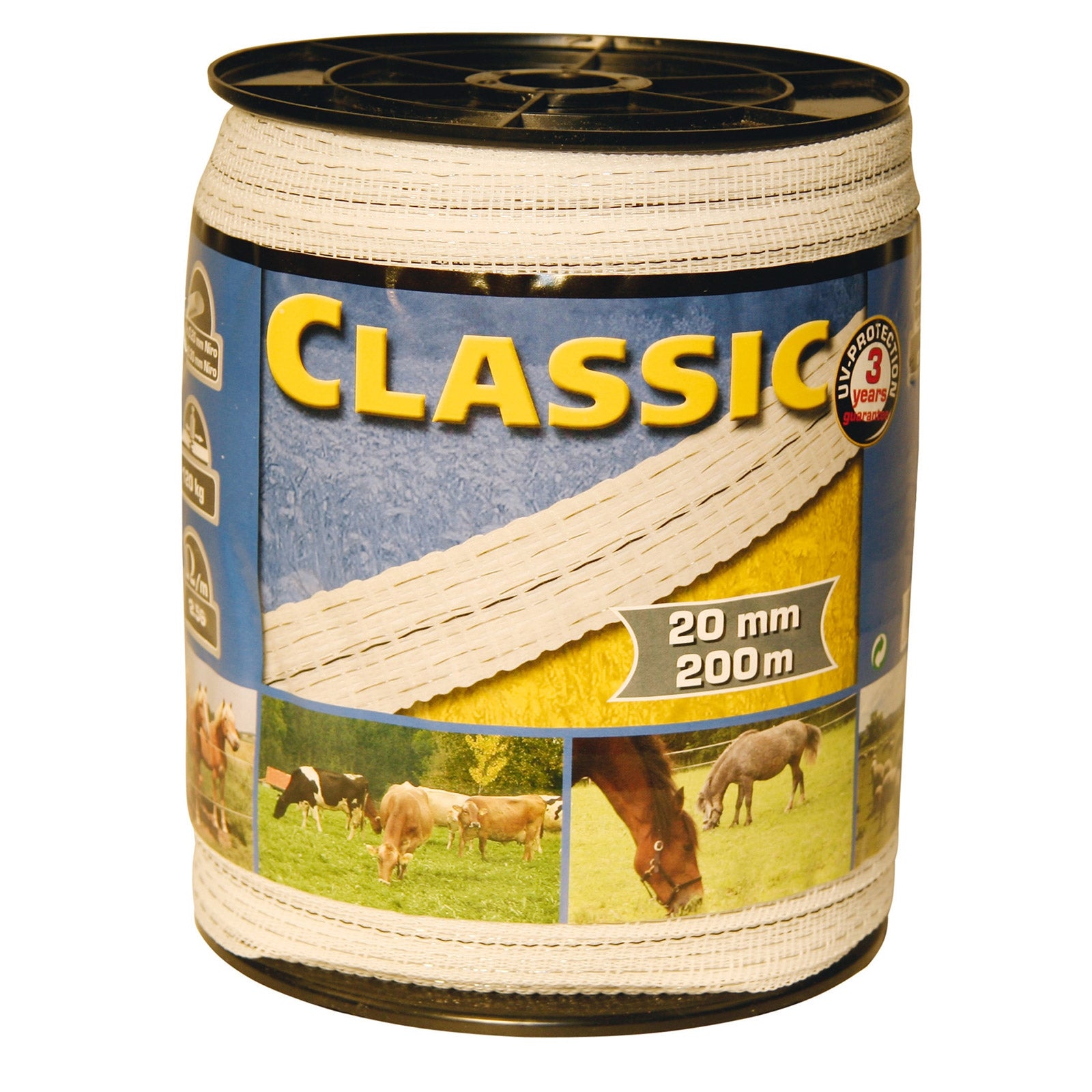 Kerbl Fencing tape Classic 200 m, 20 mm, 4x0,2+2x0,3 niro Fencing Supplies