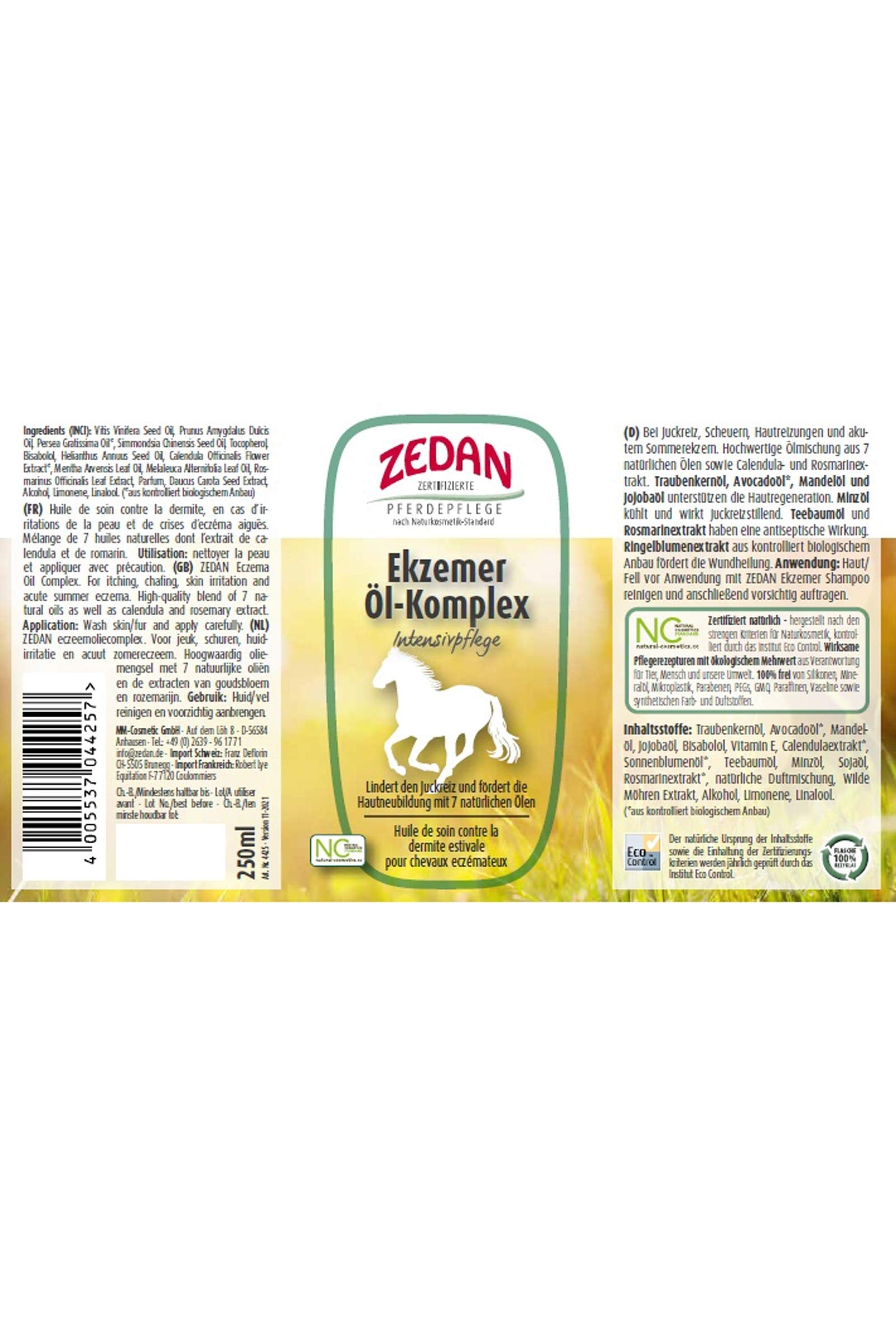 Zedan Eczema Oil Complex Intensive Care, 250ml Horse Health Care