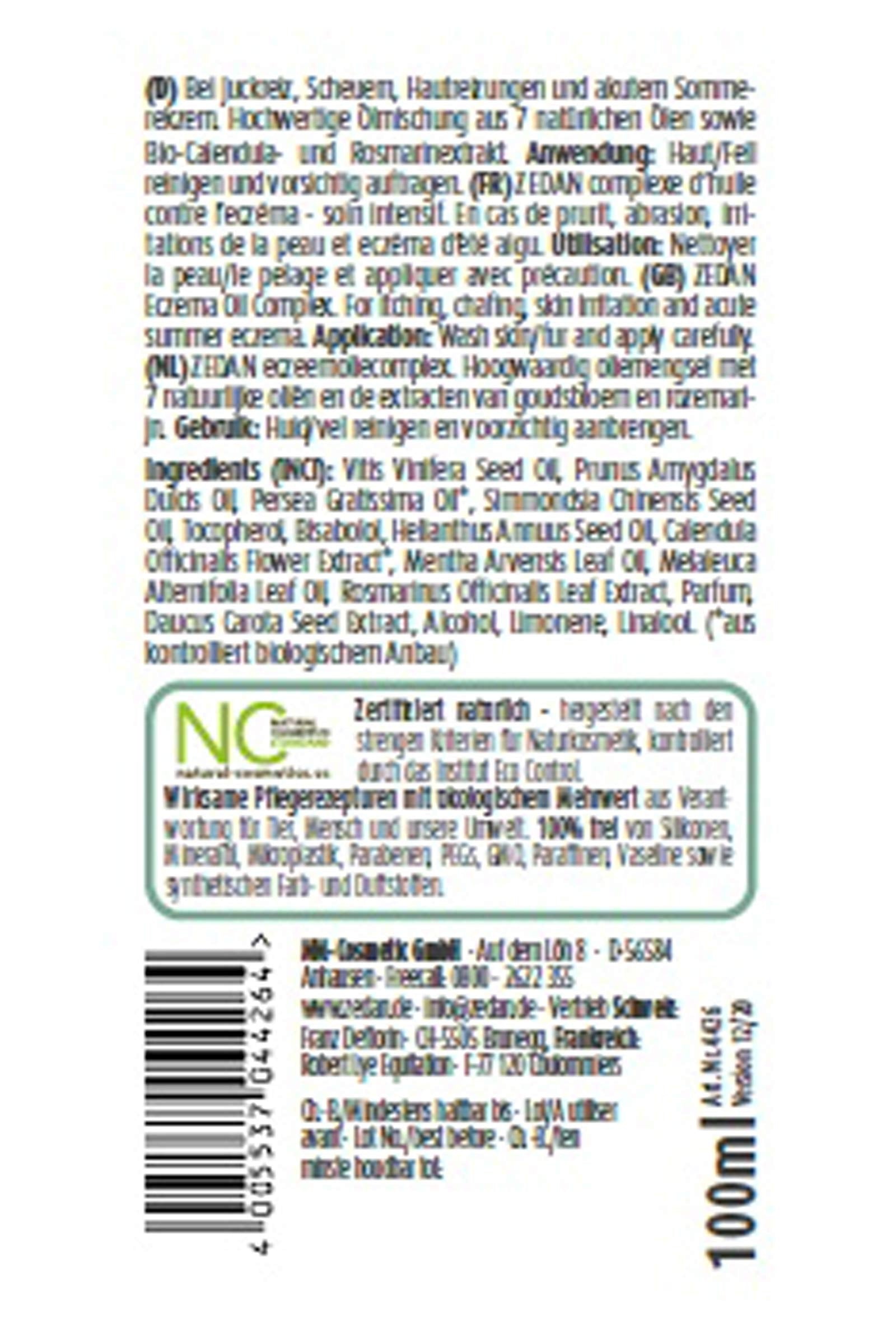 Zedan Eczema Oil Complex Intensive Care, 100 ml Horse Health Care