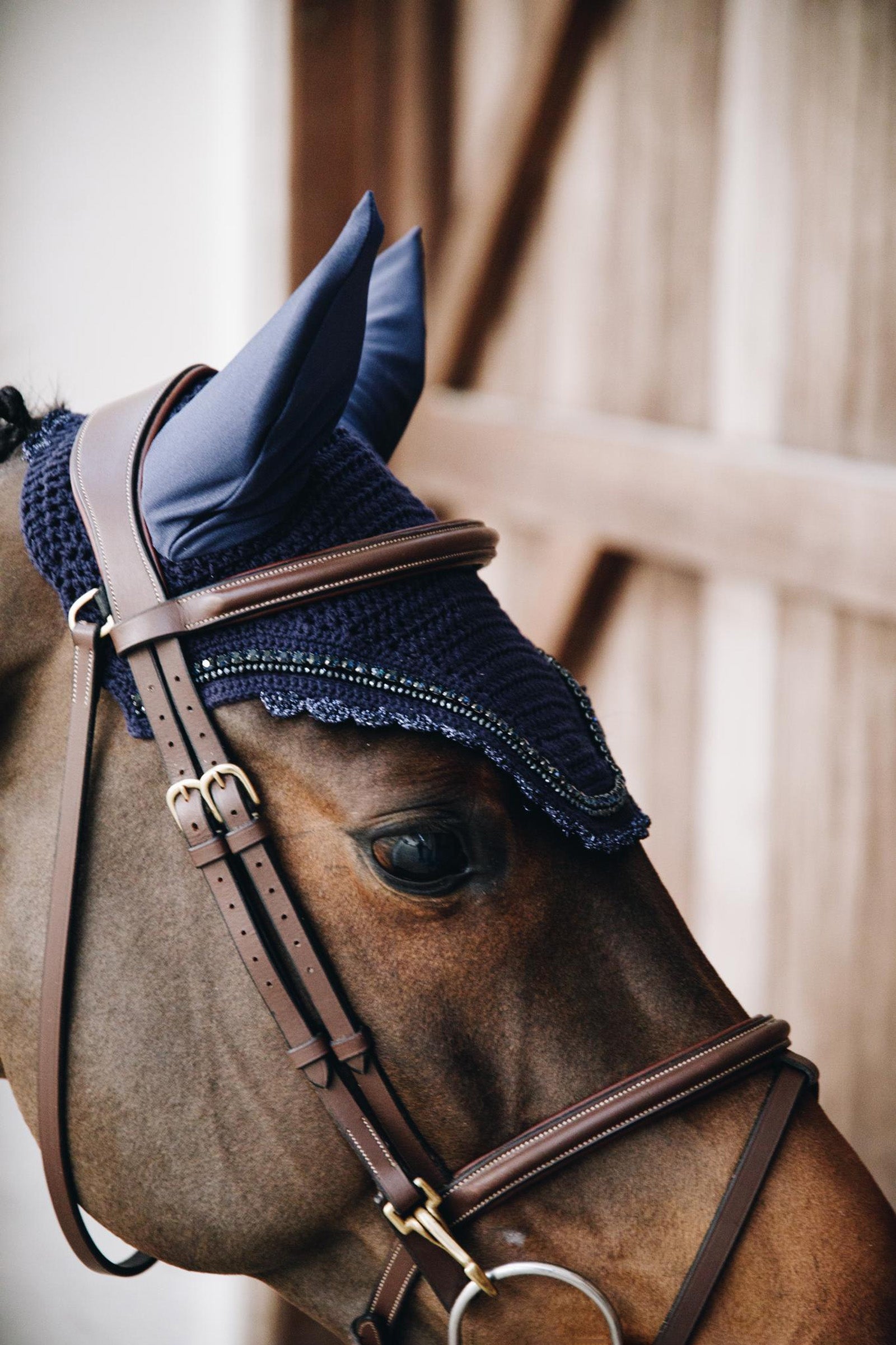 Kentucky Horsewear Fly Veil Wellington Stone & Pearl Saddle Pads