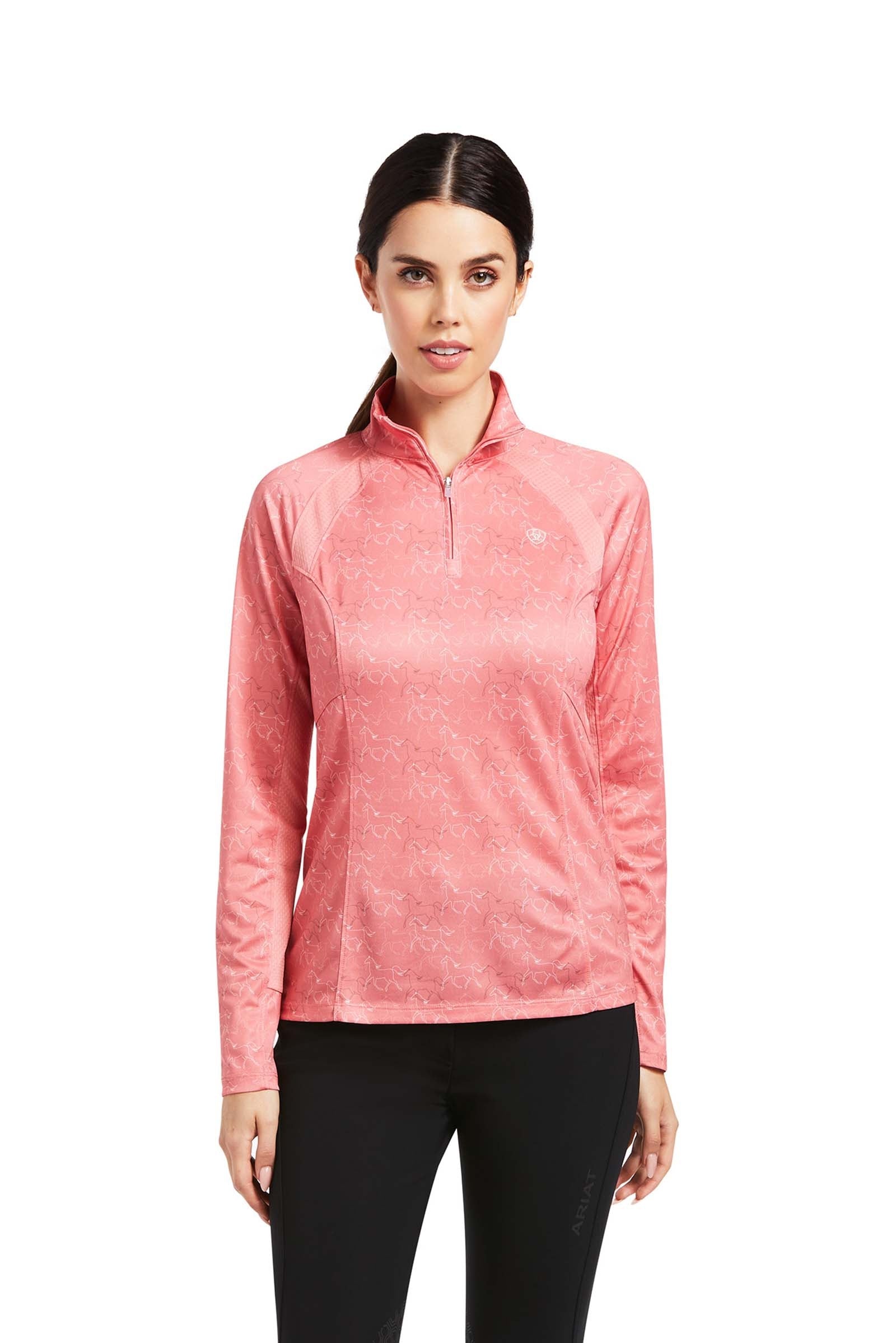 Ariat Sunstopper 2.0 Damen 1/4 Zip Baselayer Shirt Damen Reitbekleidung