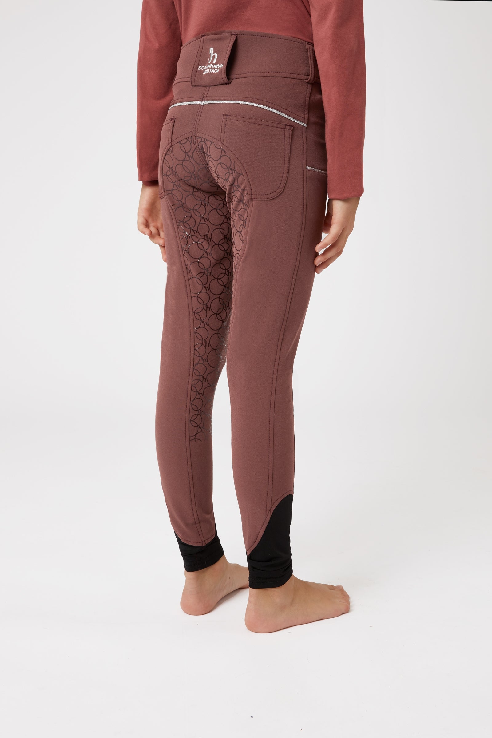 Horze Leighton Teens Vollbesatzreithose mit Silikongrip und Handytasche Kinder Reitbekleidung