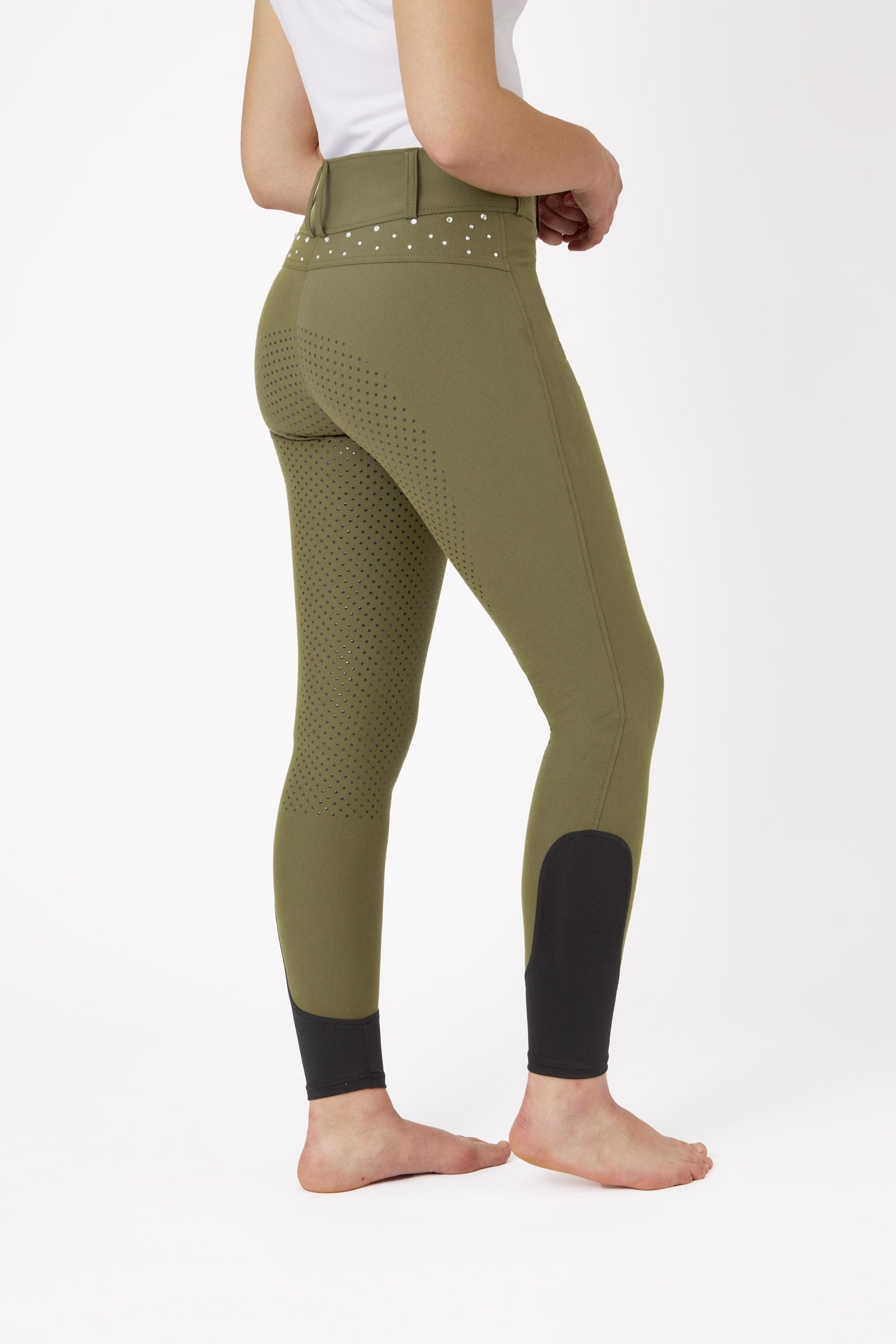 Horze Damen Vollbesatzreithose mit hohem Bund und Kristallen Womens Breeches