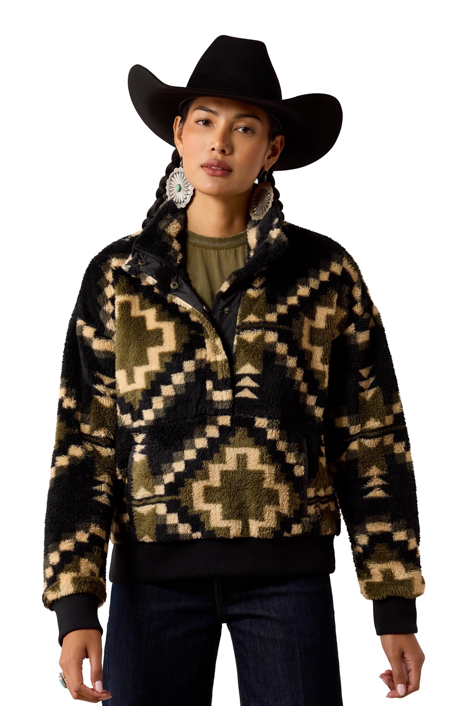 Ariat Berber Snap Women's Sweater With 1/2 Placket Women’s Riding Clothing
