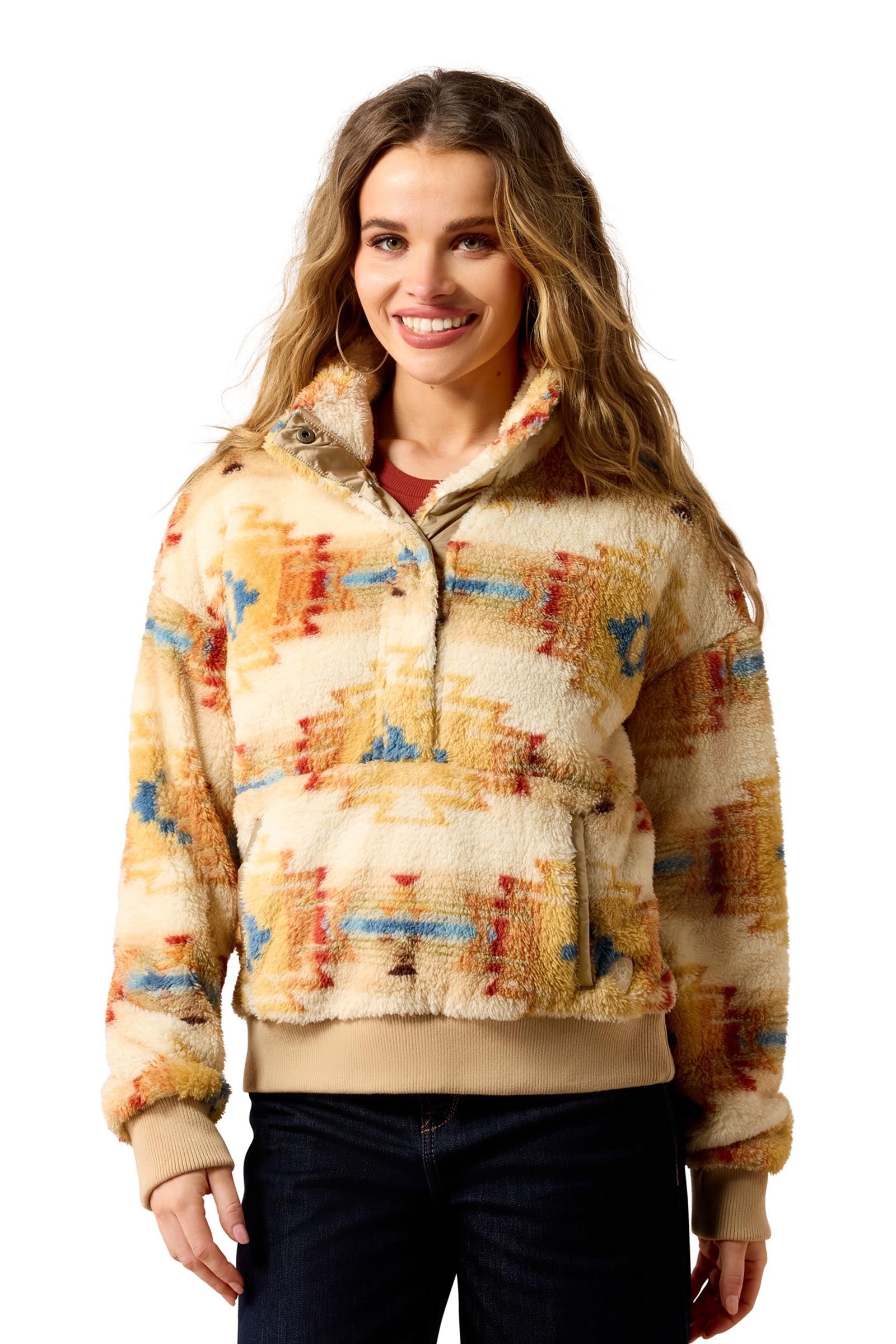 Ariat Berber Snap Damen Pullover mit 1/2-Knopfleiste Damen Reitbekleidung