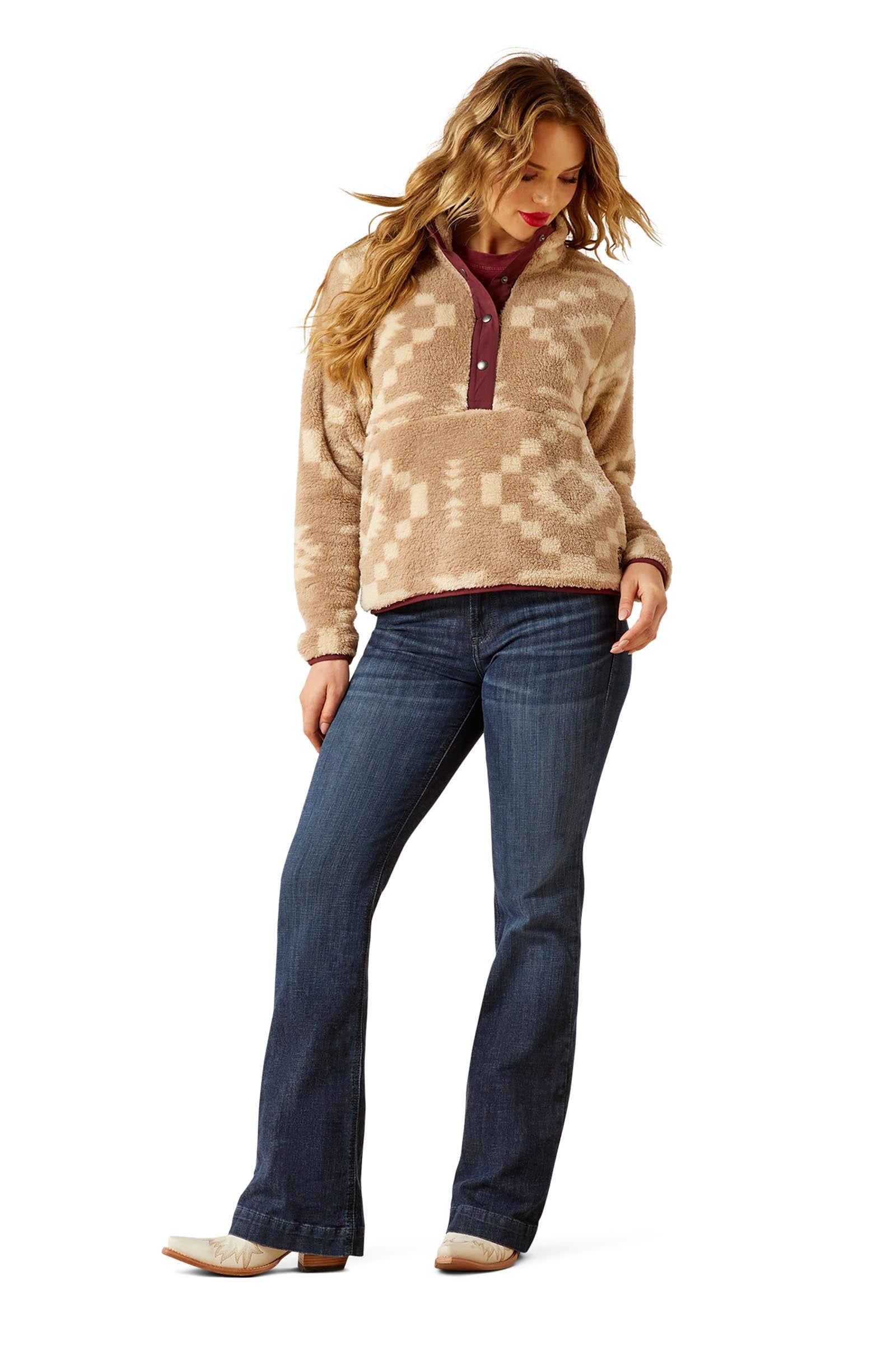 Ariat Berber Snap Women´s Sweater With 1/2 Placket Women’s Riding Clothing