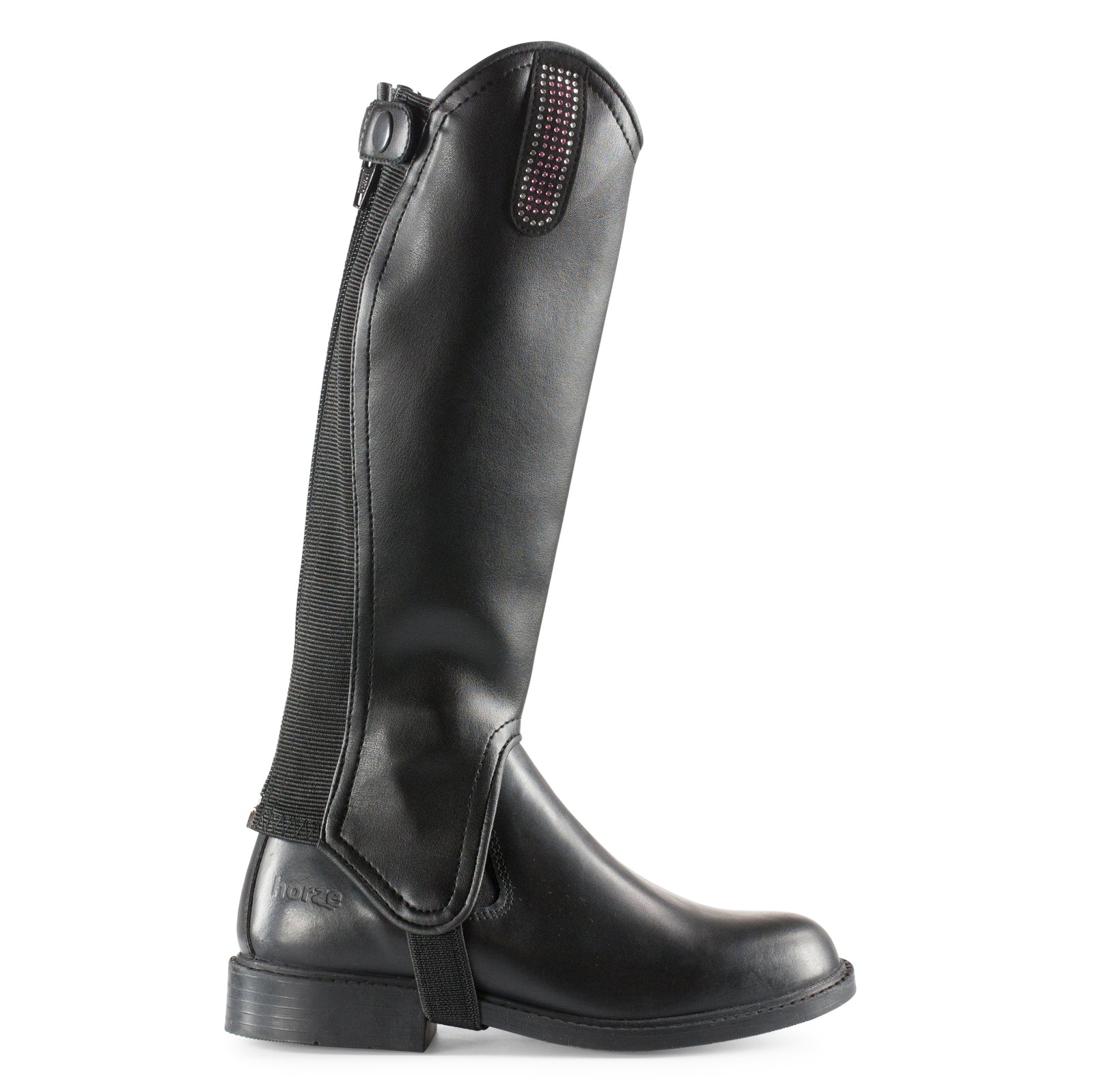 Horze PU Leder Chaps mit Bling Schlaufe für Kinder Reitstiefel & Reitschuhe