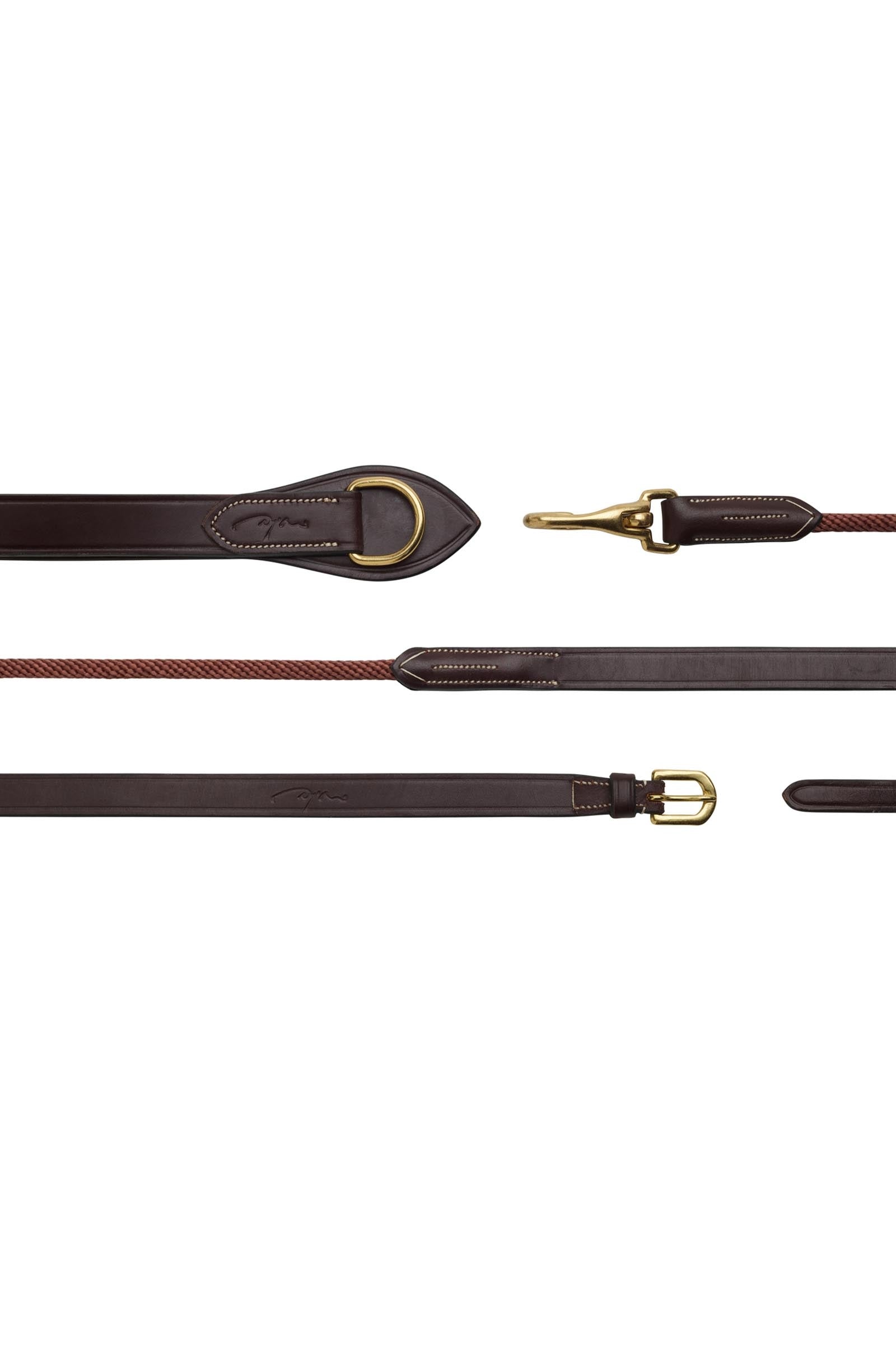 Dy'on D-Collection Ausbindezügel Leder/Nylon 16 mm Trensenzäume & Zügel