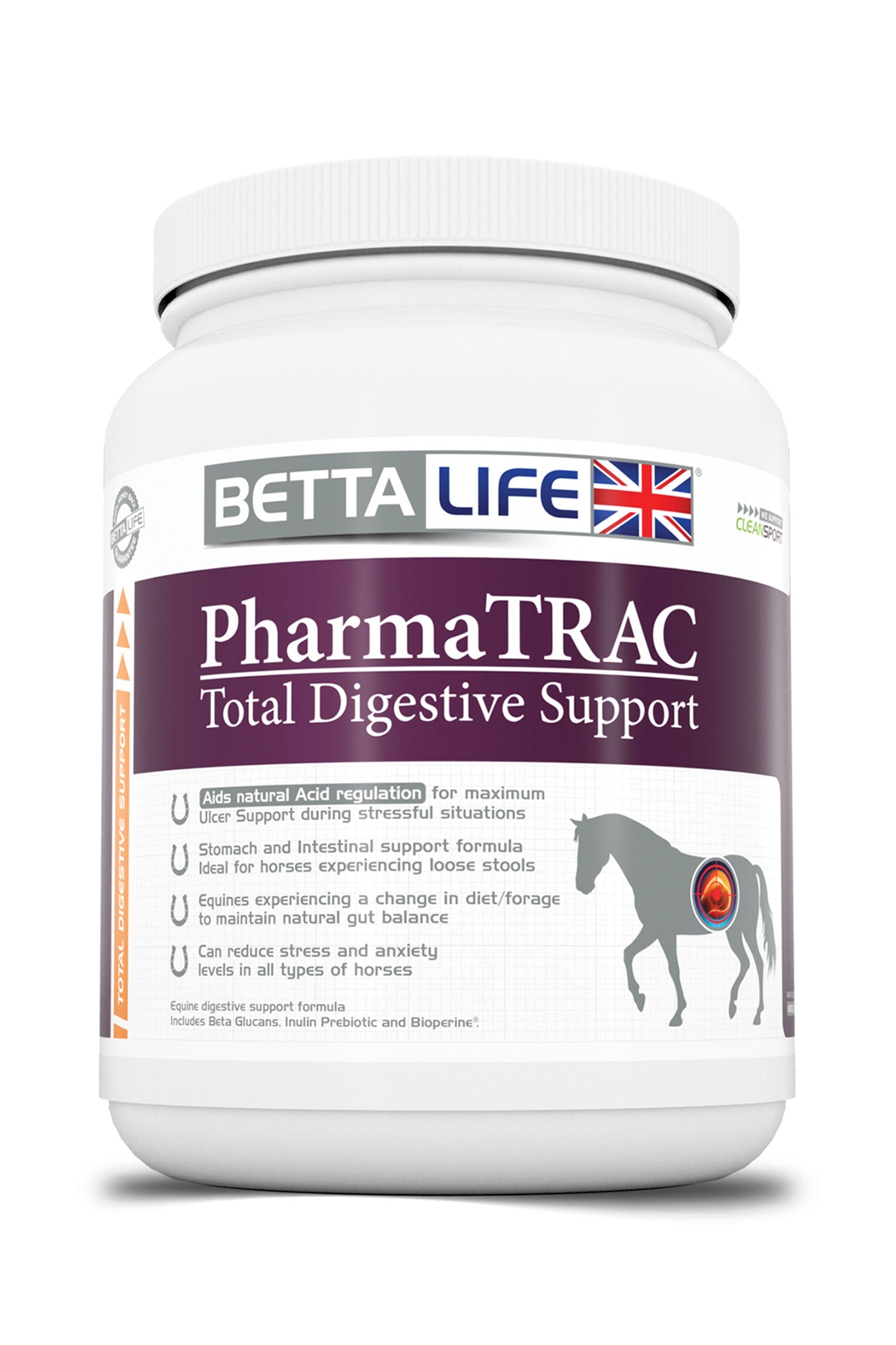 Betta Life PharmaTrac Total Digestive Support Equine Verdauungsergänzungsmittel, 1kg Horse Feed & Nutrition