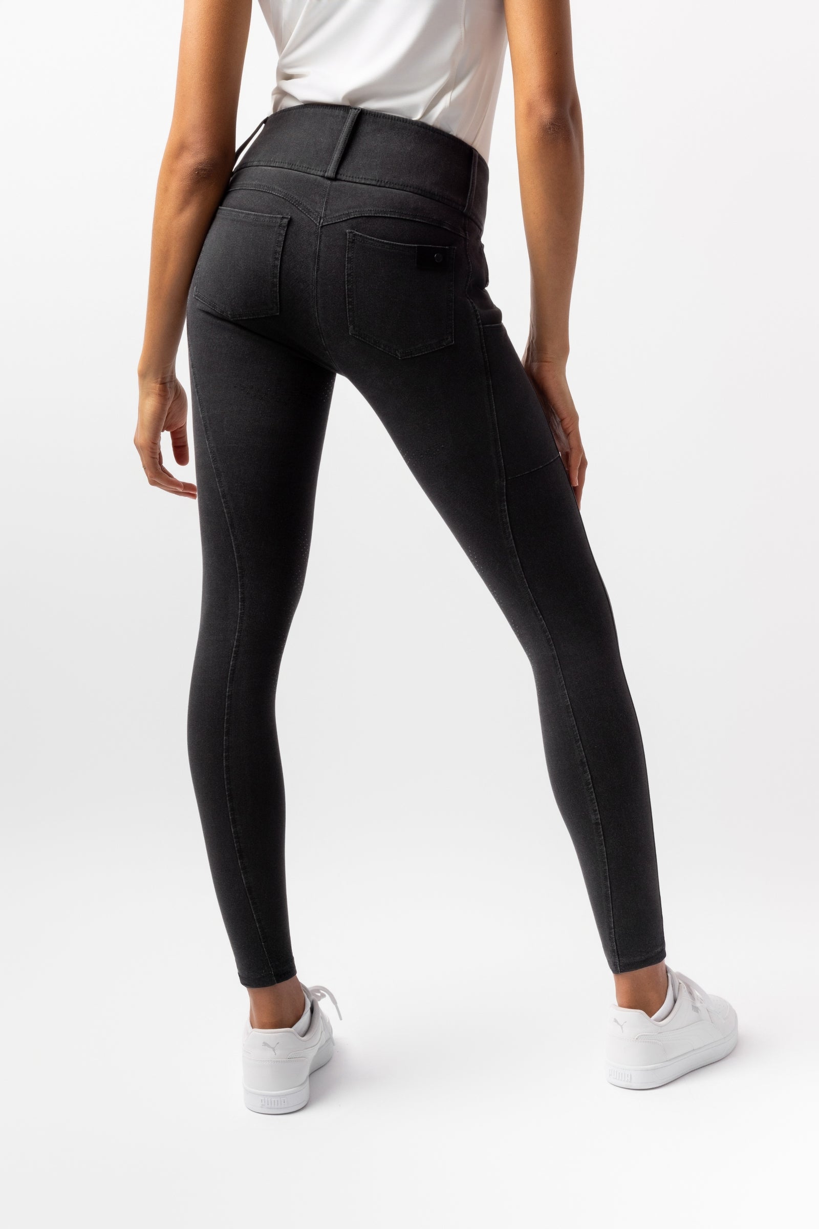 Horze Carolyn Damen Denim Vollbesatzreithose Womens Breeches