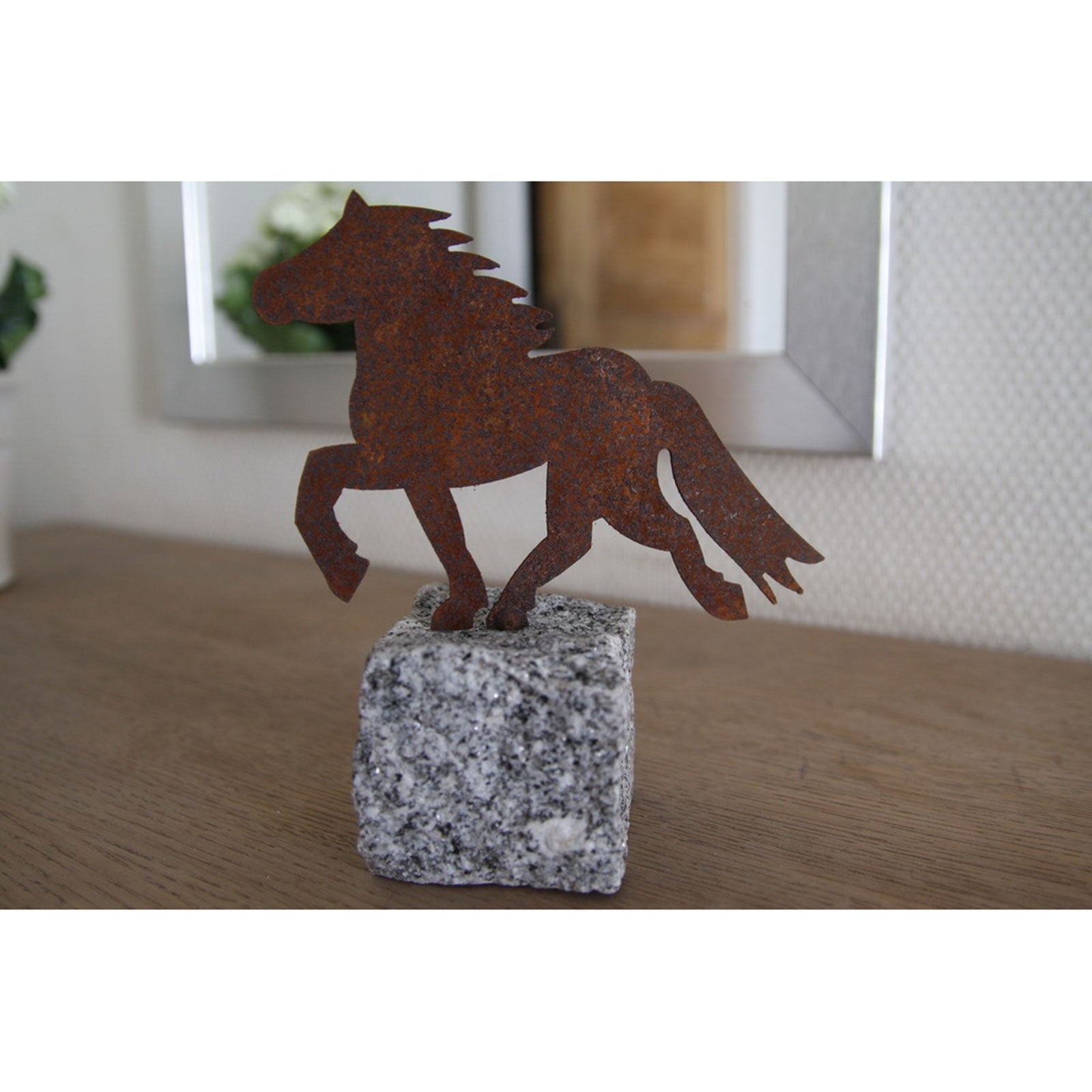 Karlslund Steel horse w. granite stone Gifts & Toys