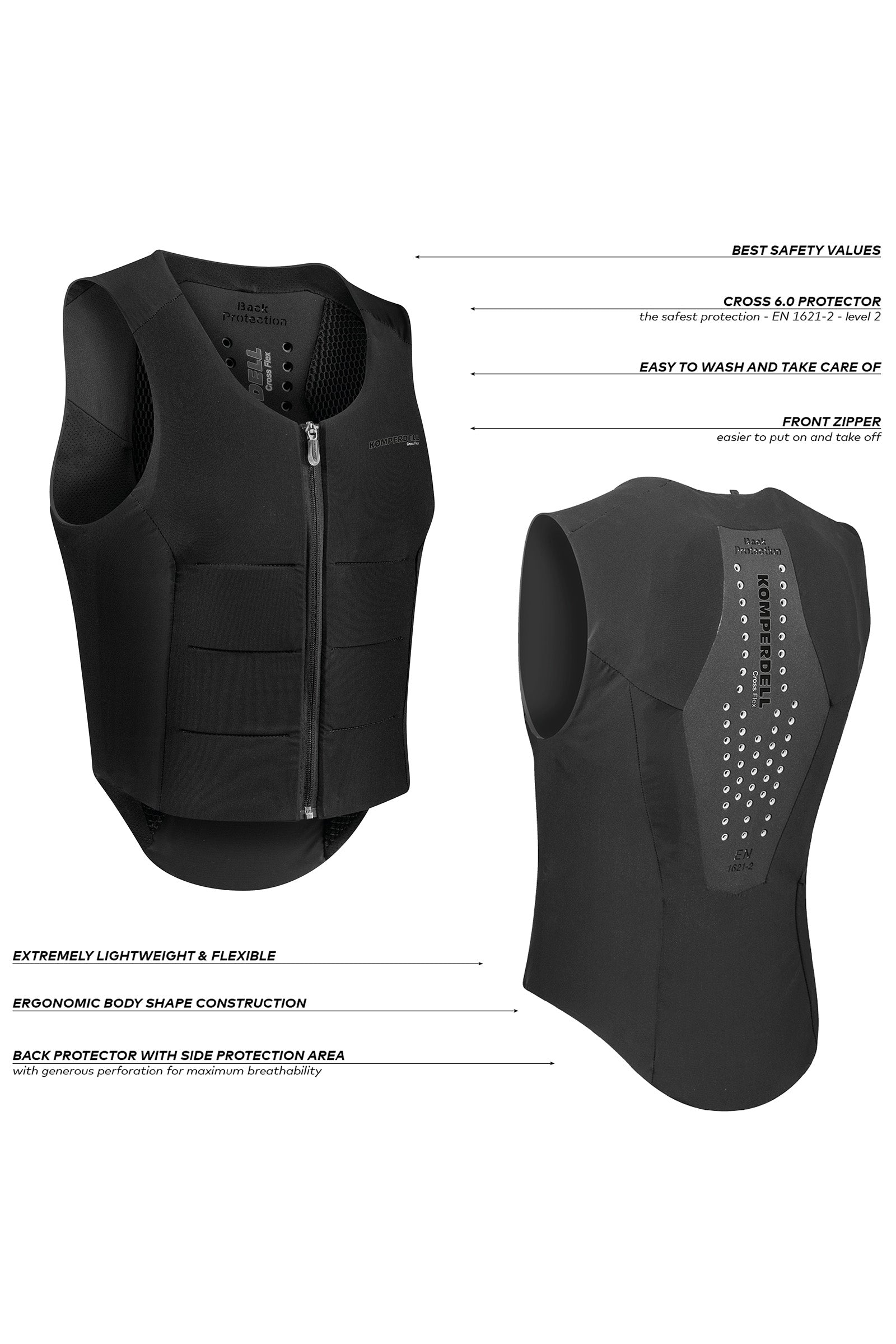 Komperdell Ballistic Flex Fit Regular Back Protector Safety Equipment