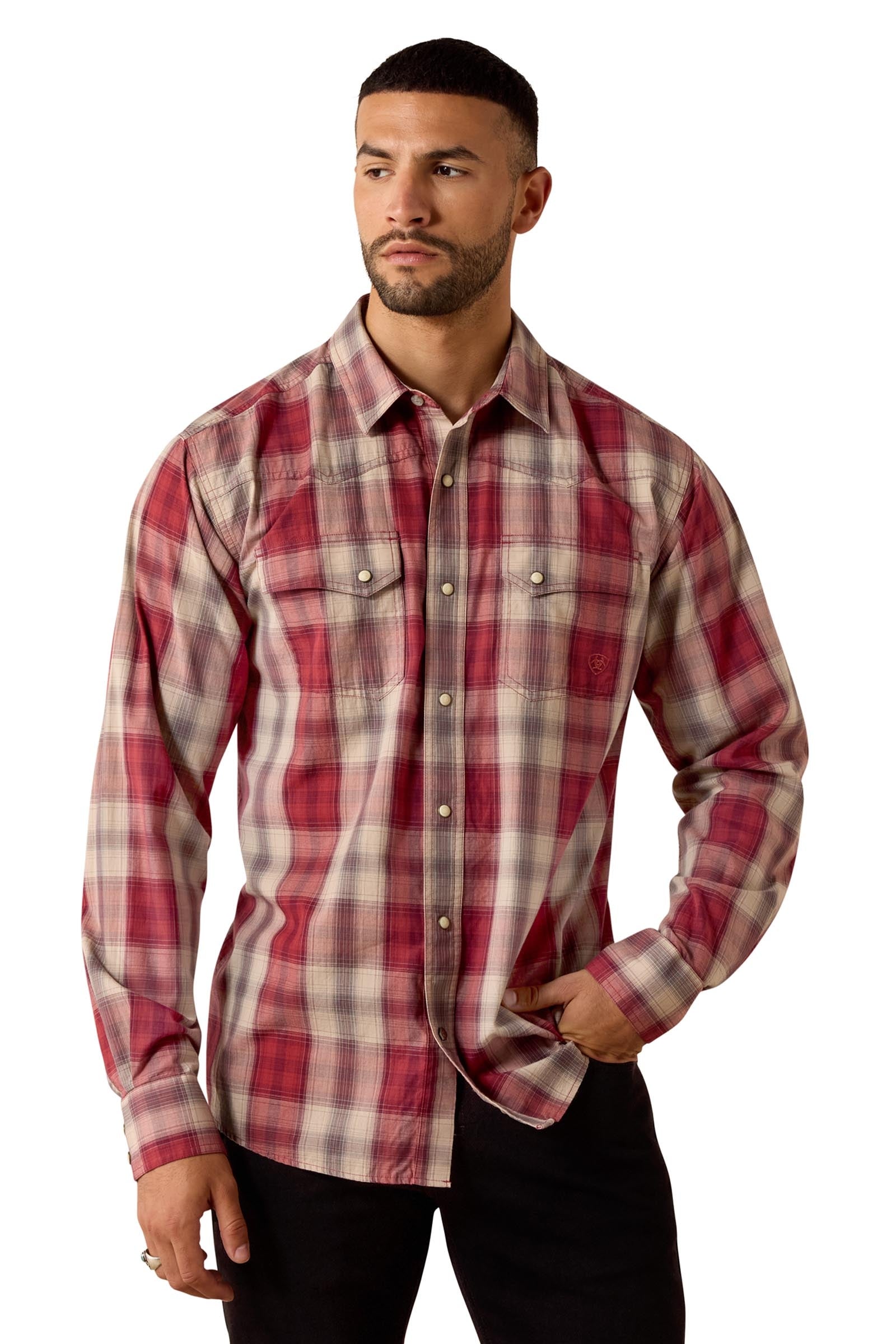 Ariat Retro Hawthorne Herren Hemd mit Druckknöpfen Herren Reitbekleidung