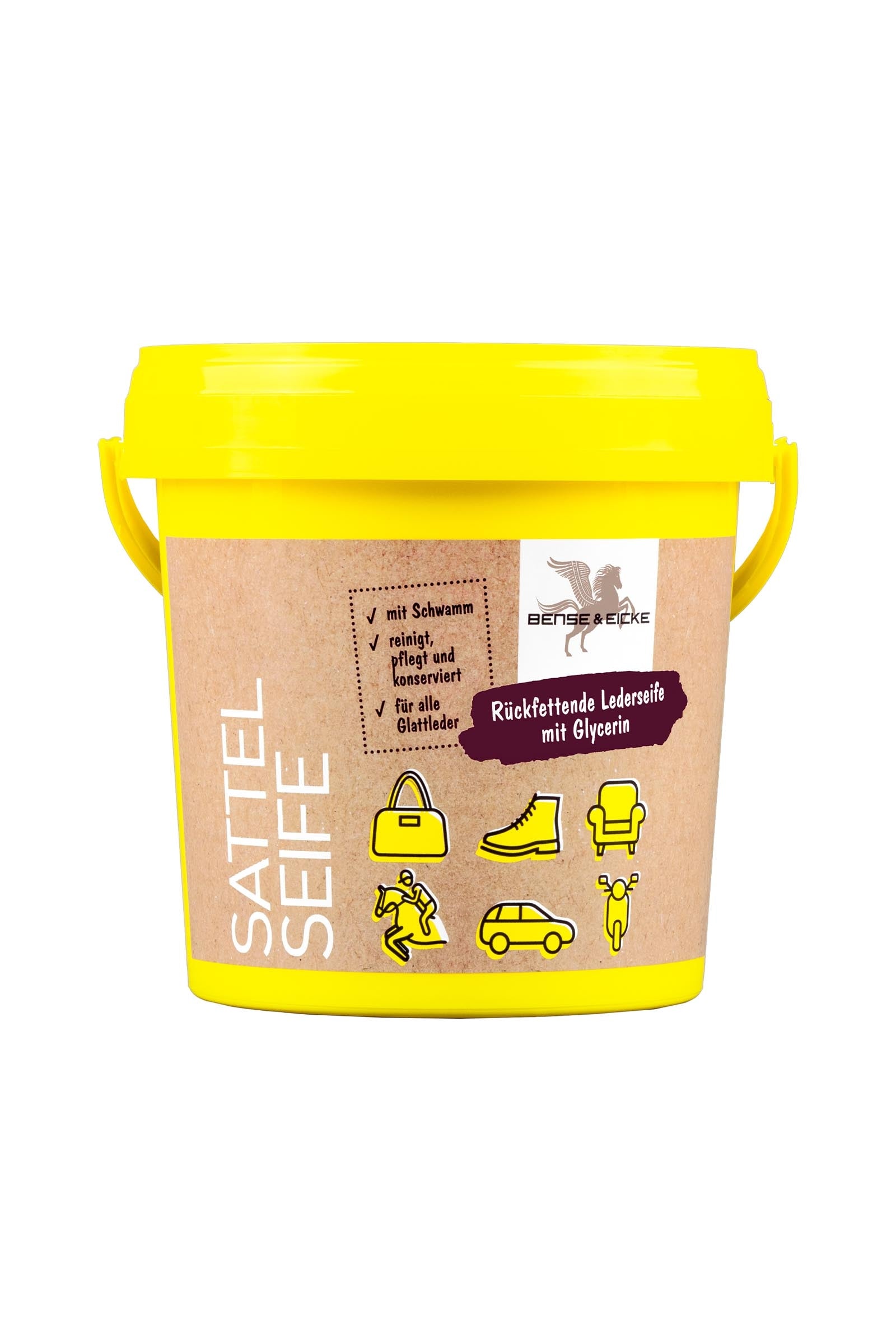 Bense & Eicke Sattelseife mit Schwamm, 1000 ml Pflege