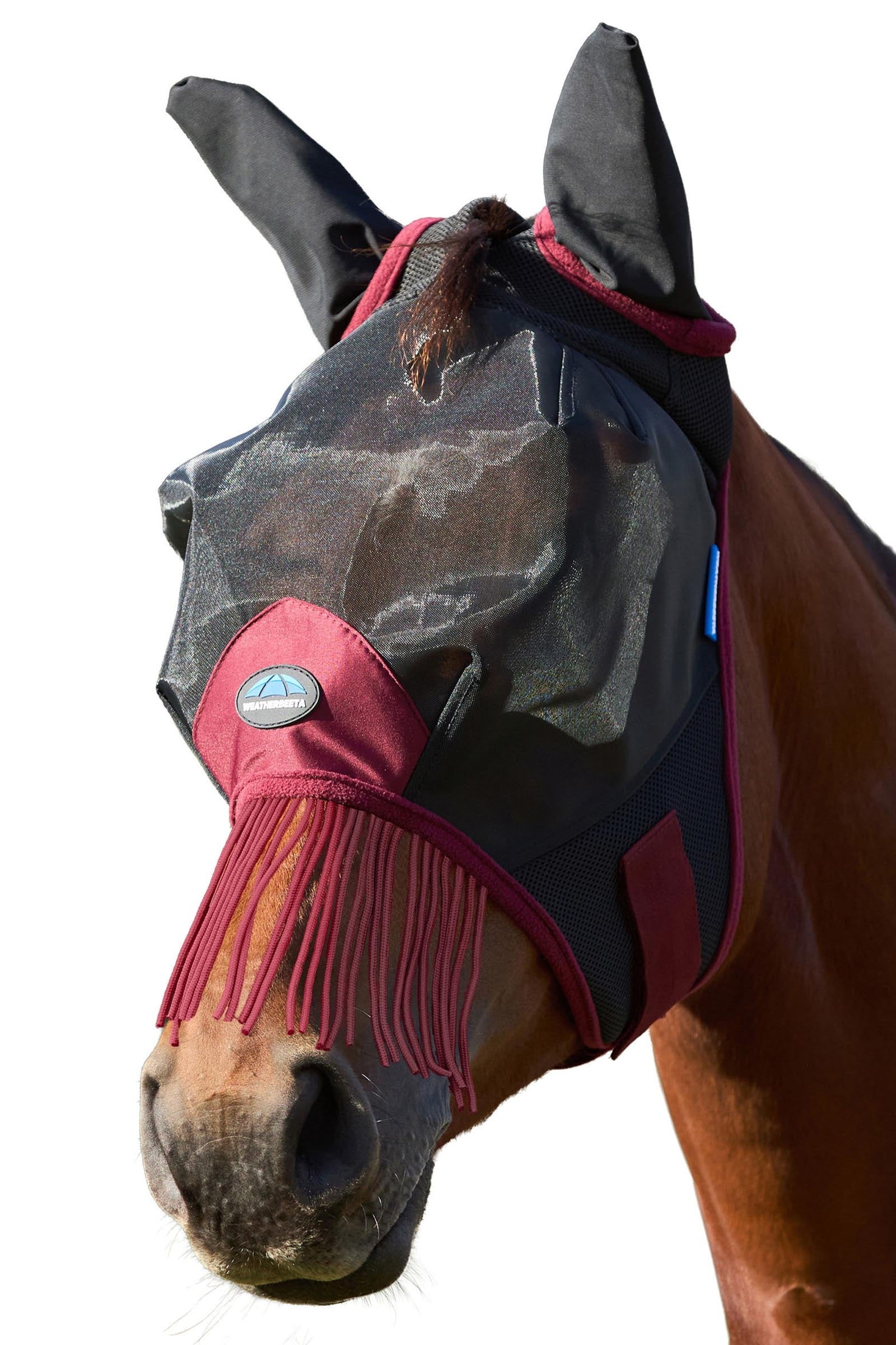 Weatherbeeta Comfitec Fine Mesh Fliegenmaske mit Ohren und Fransen Fliegenschutz