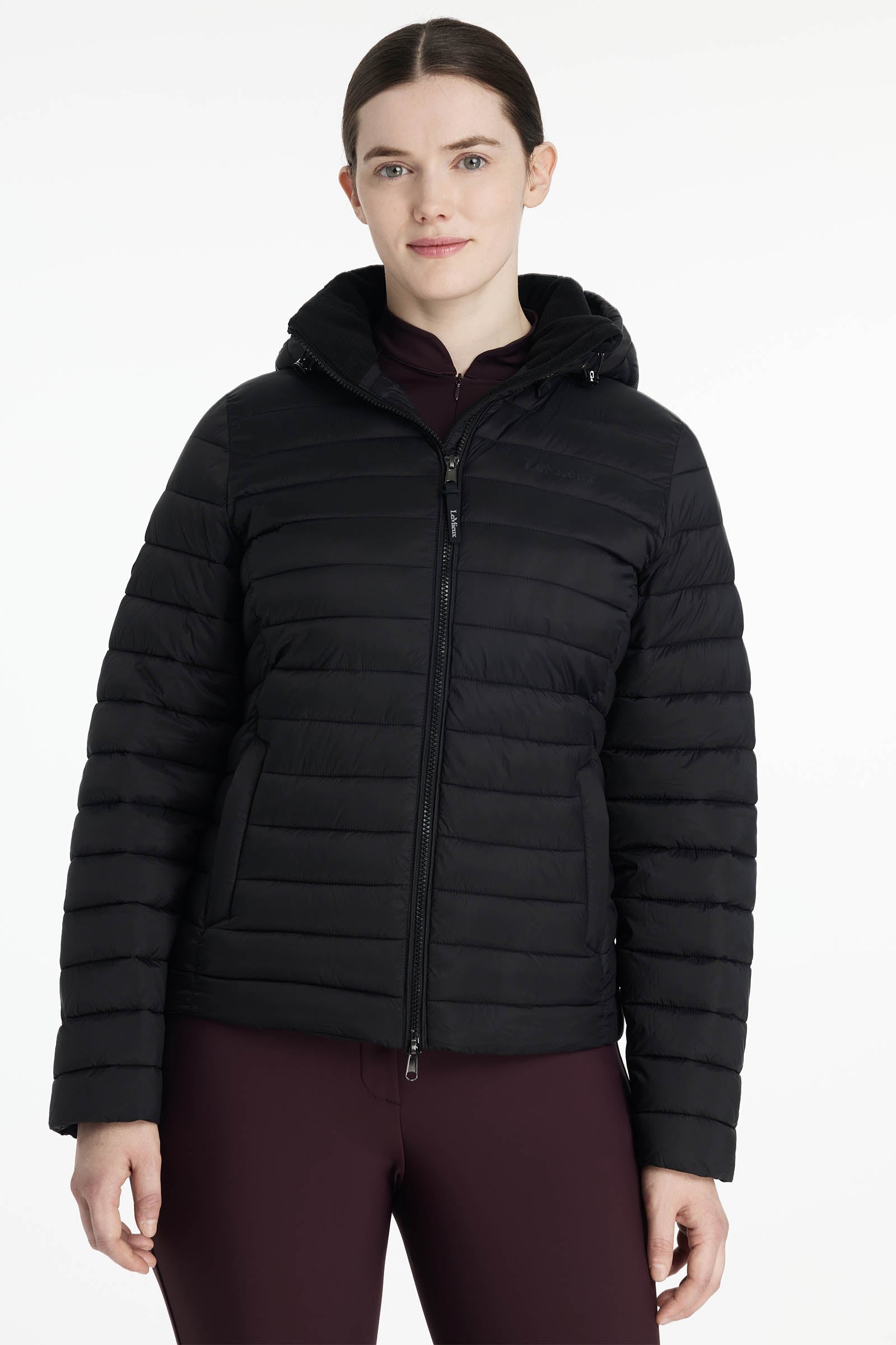 LeMieux Rose Damen-Steppjacke mit Kapuze Damen Reitbekleidung