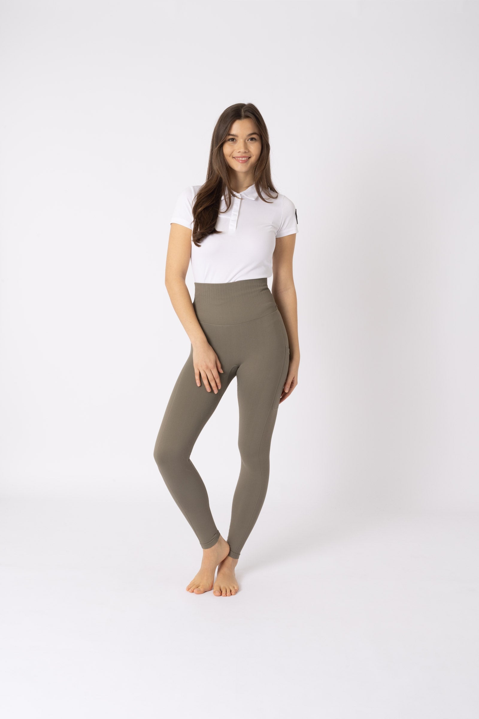 Horze Janine Women's Seamless Full Grip Tights with phone Pocket Womens Breeches