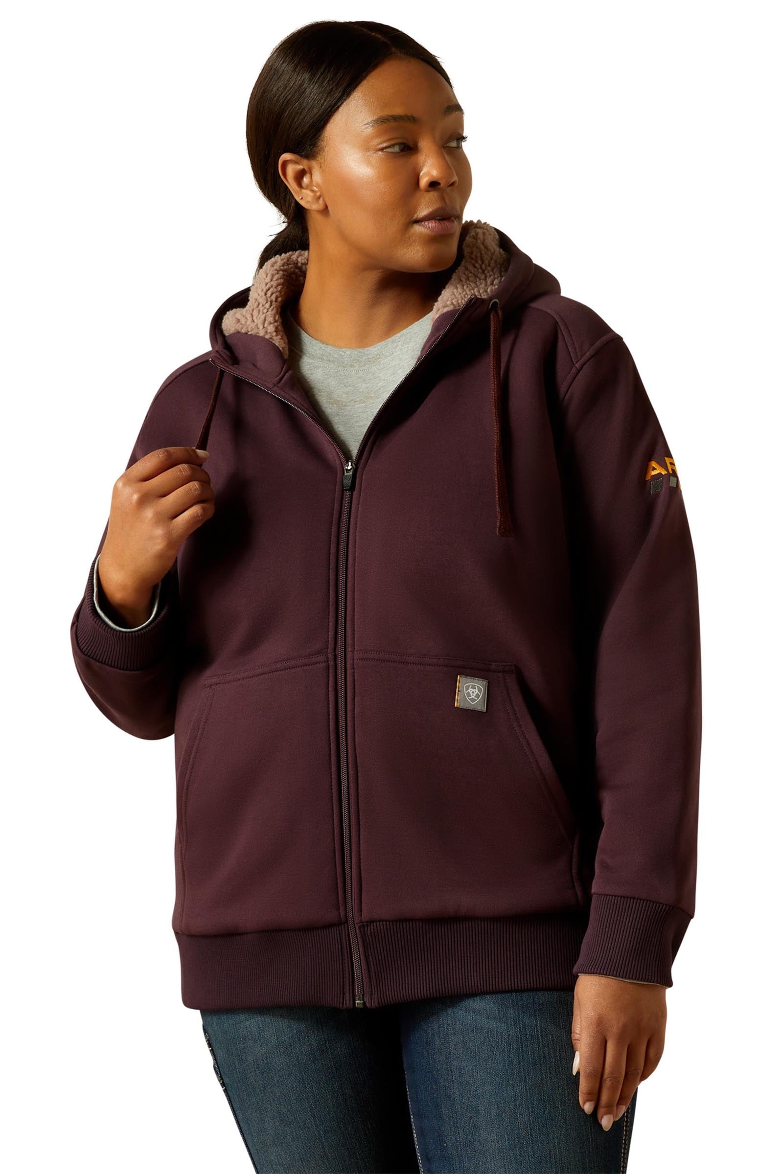 Ariat Rebar All-Weather Sherpa Damen Hoodie mit Reißverschluss Damen Reitbekleidung