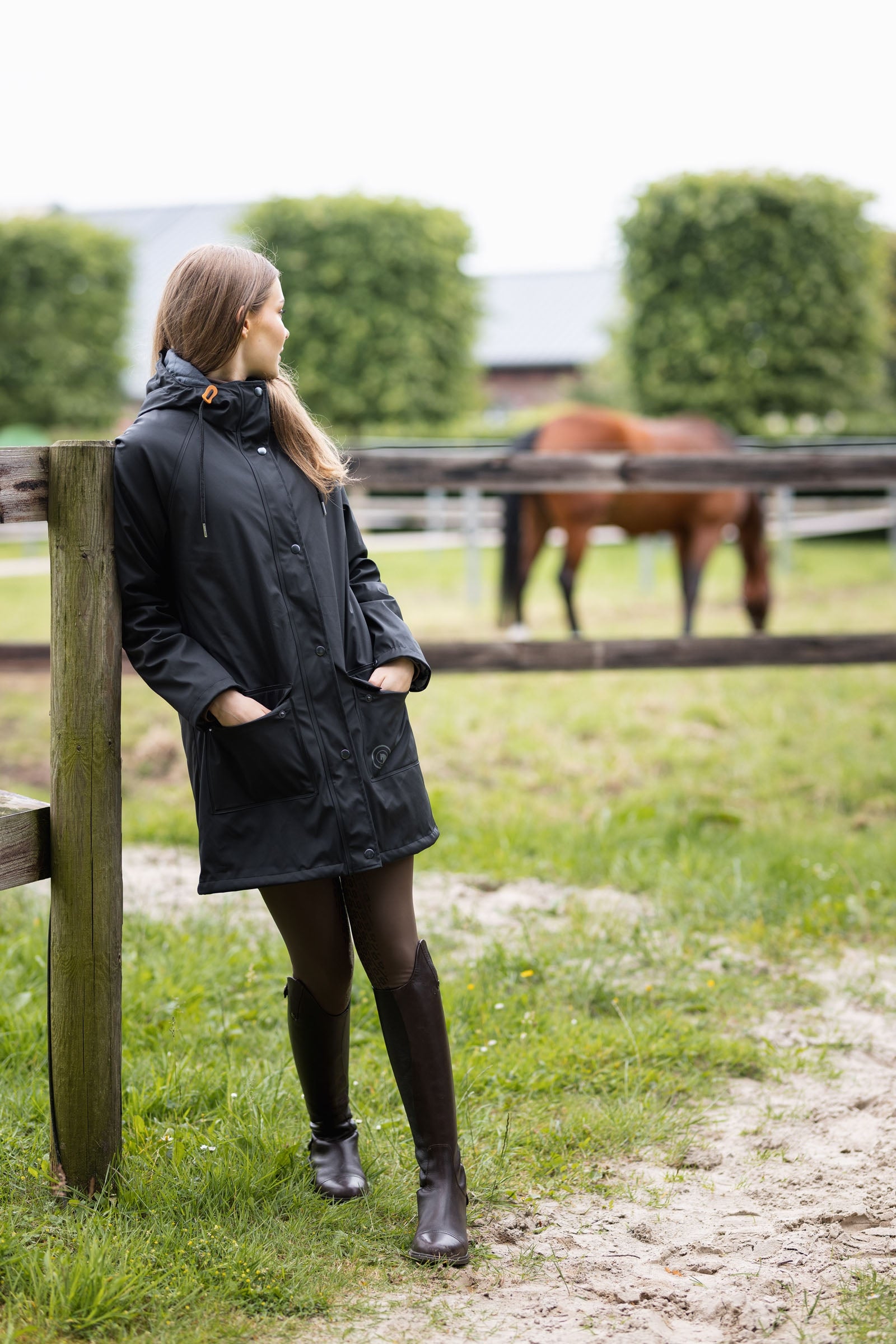 Horze Elise Raincoat with Padded Lining Women’s Riding Clothing