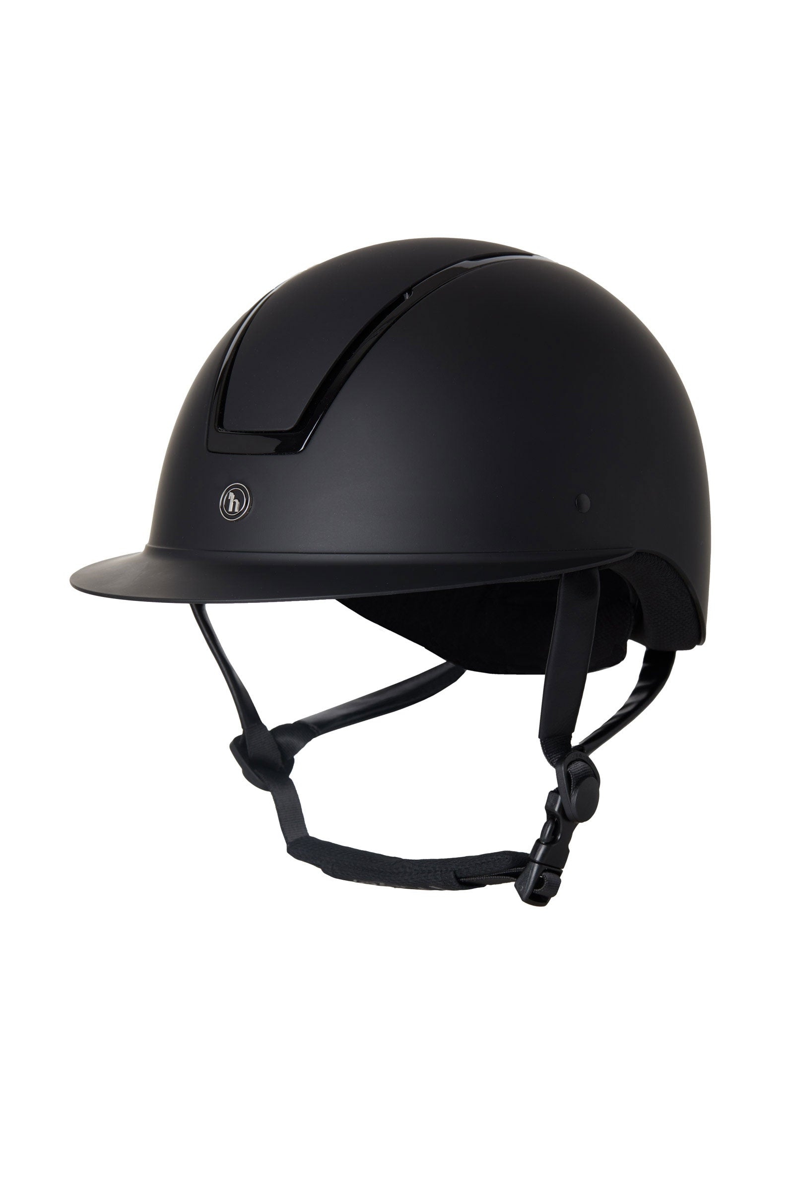 Horze Noir Riding Helmet II with Shiny Frame & Sun Visor Safety Equipment