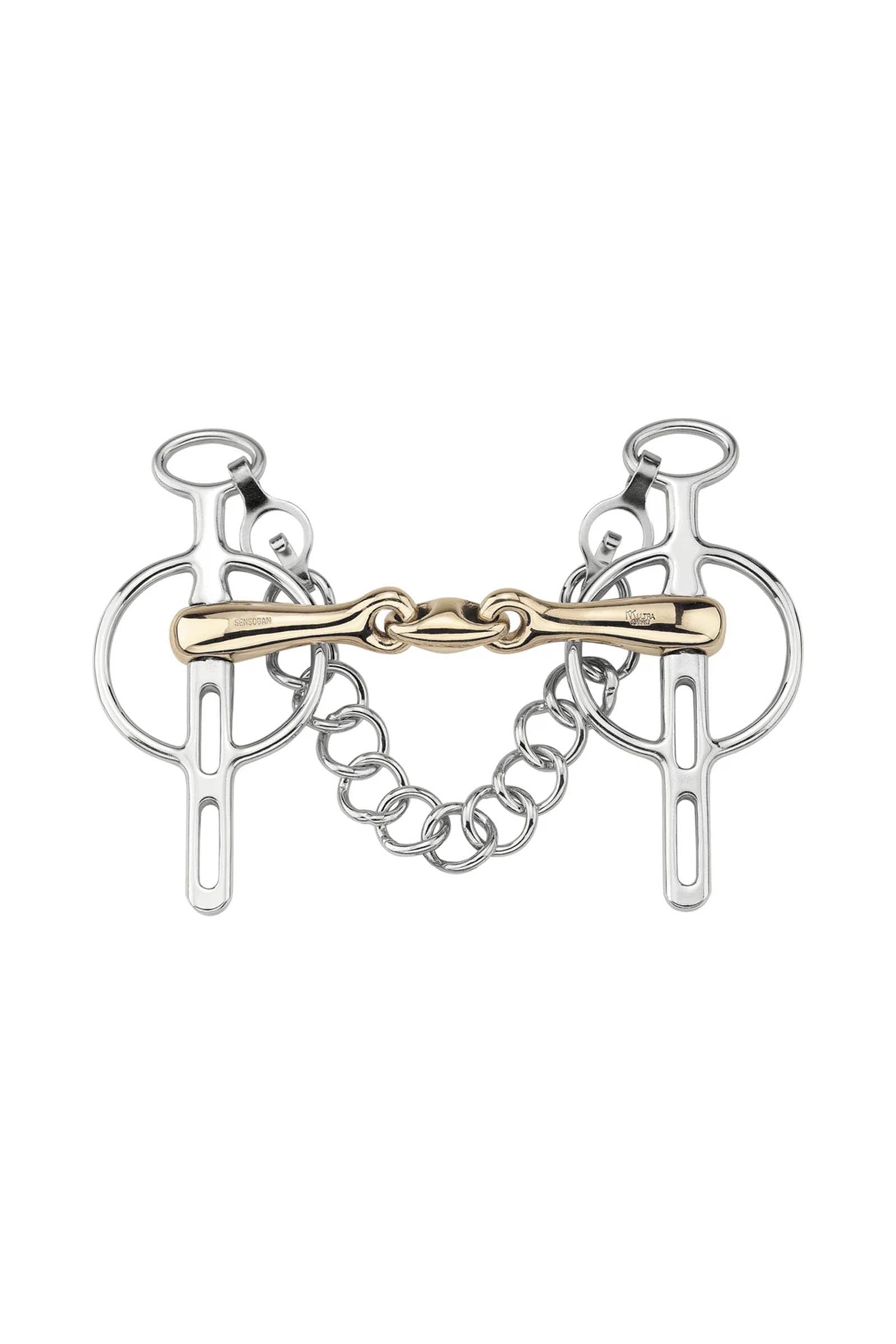 Sprenger KK Ultra Liverpool Fahrgebiss, doppelt gebrochen, 16 mm, bewegliche Seitenteile, 2 Schlitze, Sensogan Gebisse
