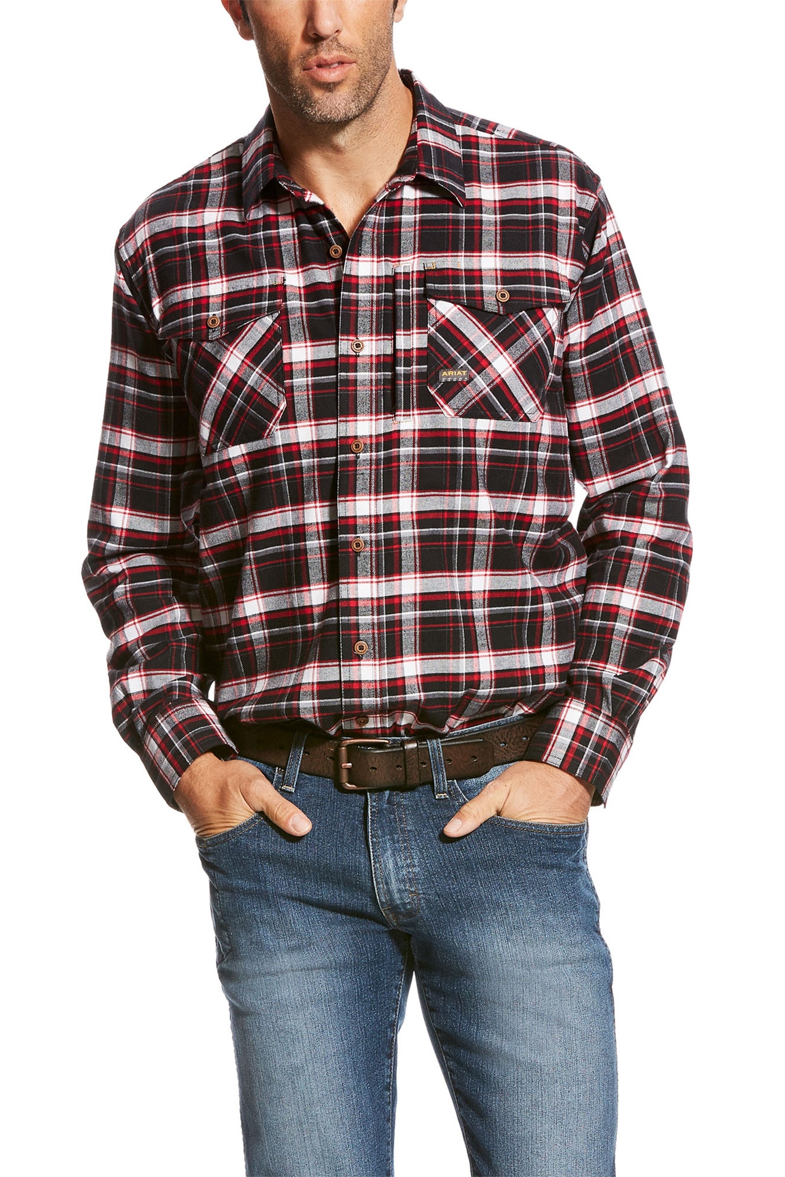 Ariat Rebar Flannel DuraStretch Herren Arbeitshemd Herren Reitbekleidung