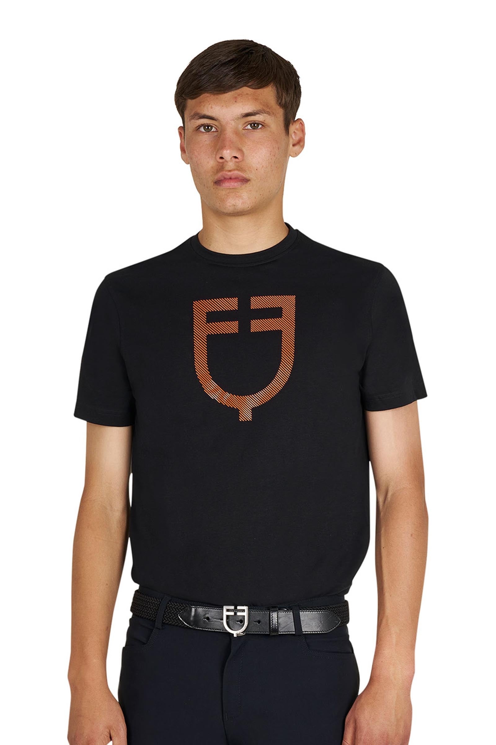 Equestro SS2026 Herren Basic T-Shirt mit glänzendem Logo Damen Reitbekleidung