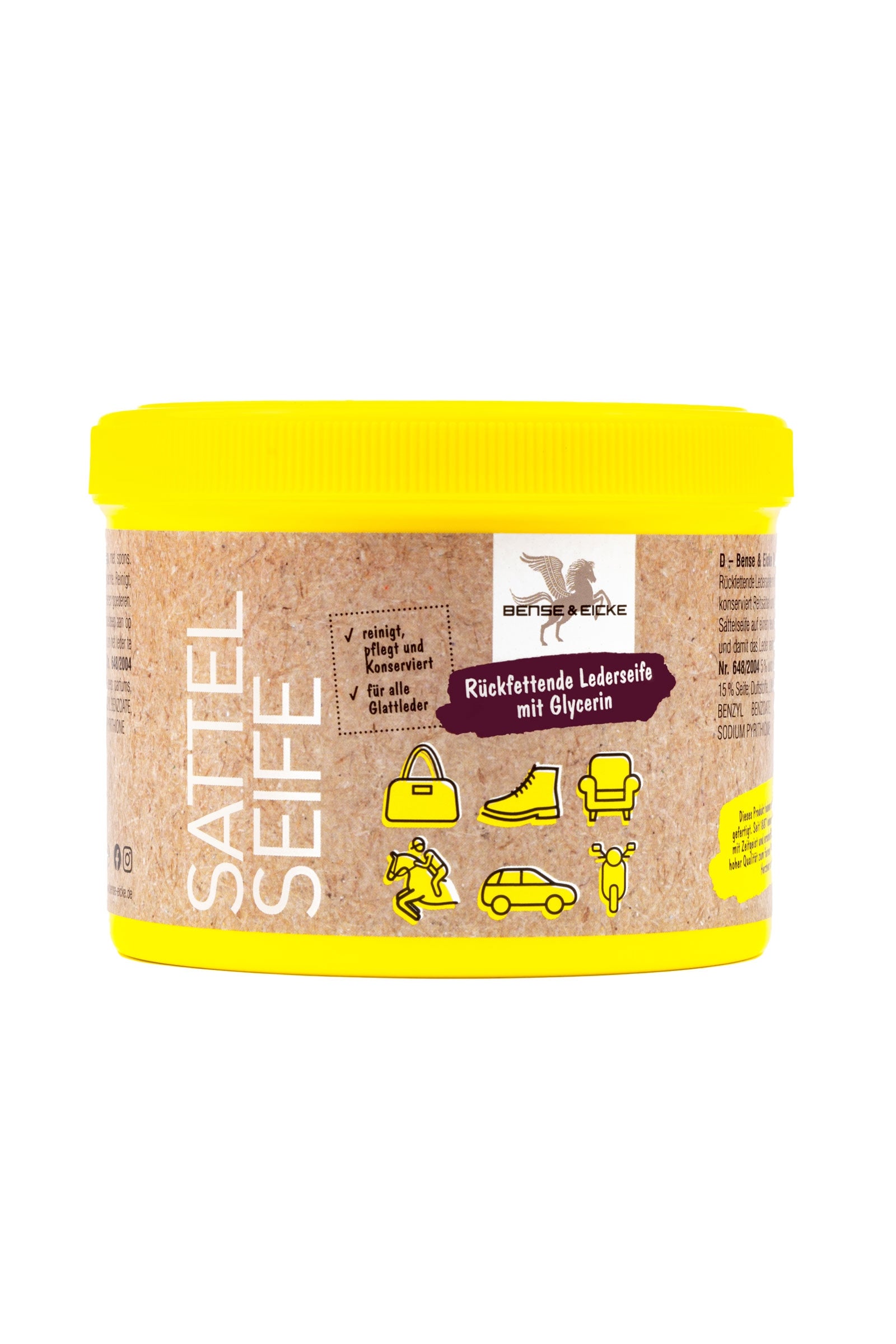 Bense & Eicke Sattelseife mit Schwamm, 500 ml Pflege