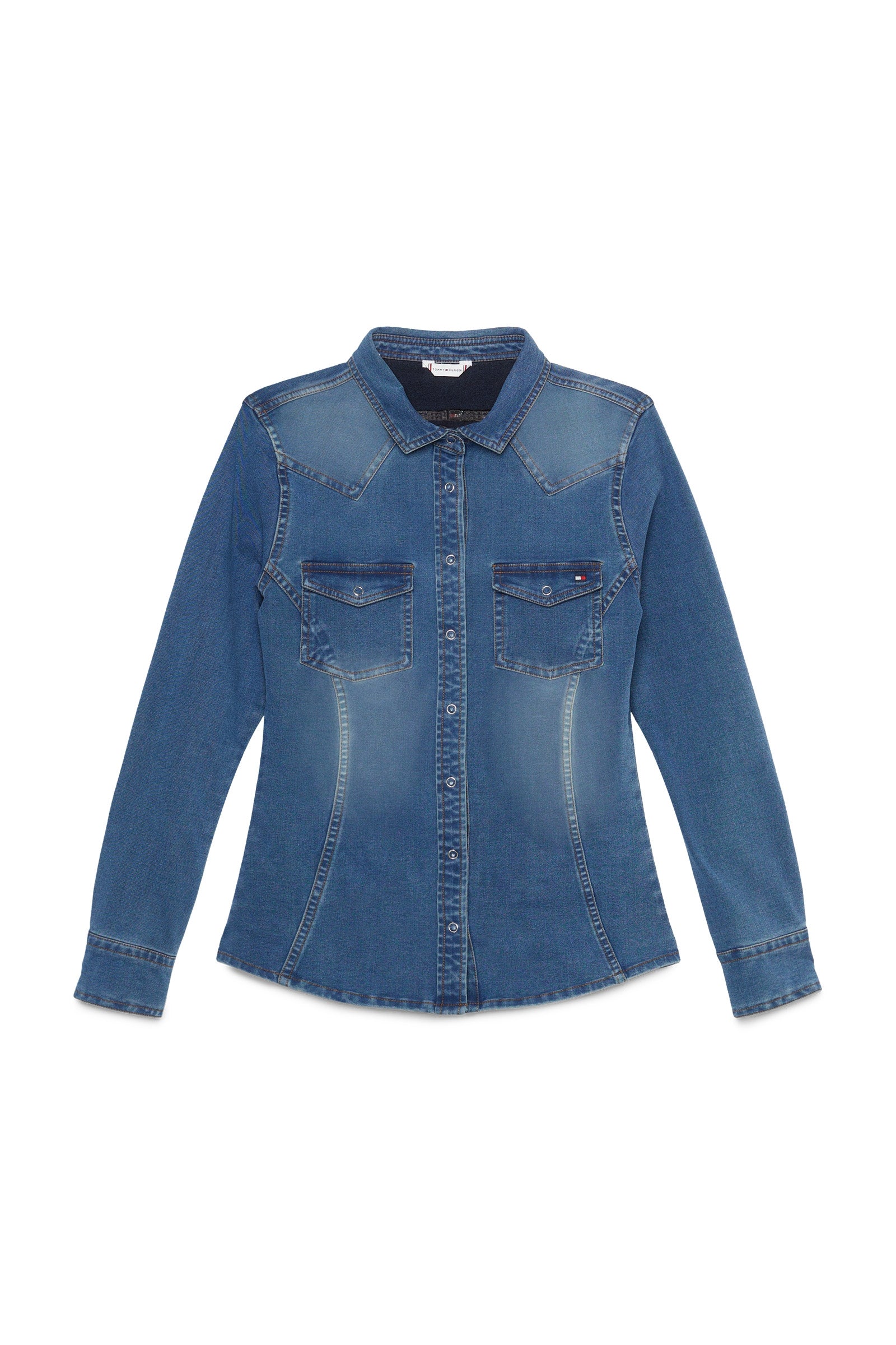 Tommy Hilfiger Equestrian Woodside Stretch Denim Hemd Damen Reitbekleidung