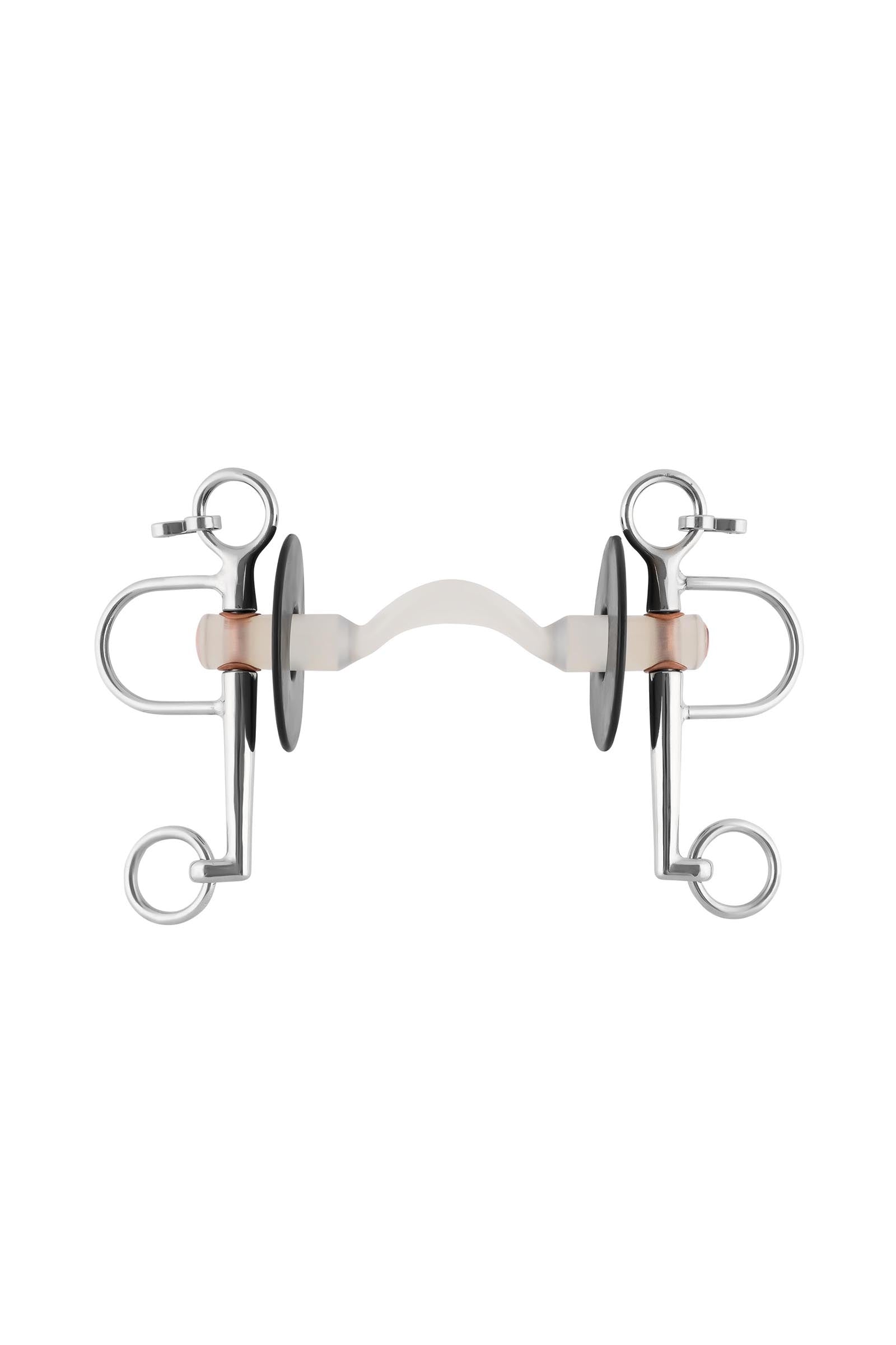 Sprenger Nathe Pelham, 20 mm, harte Stange mit Zungenfreiheit, lange Anzüge, Thermoplastik Gebisse