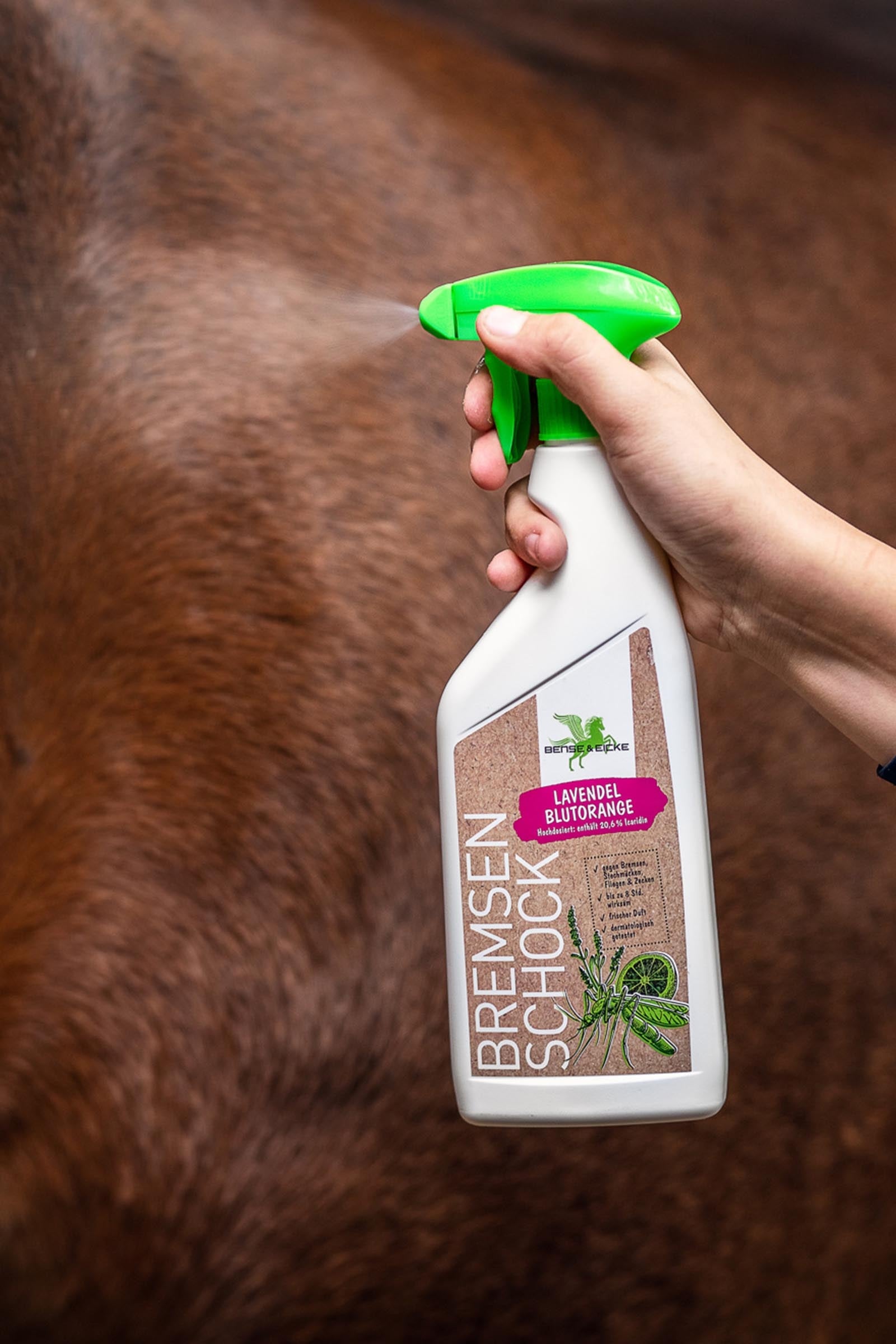 Bense & Eicke Horsefly Schock Lavender Blood Orange, 500ml Antifly Protection for Horses