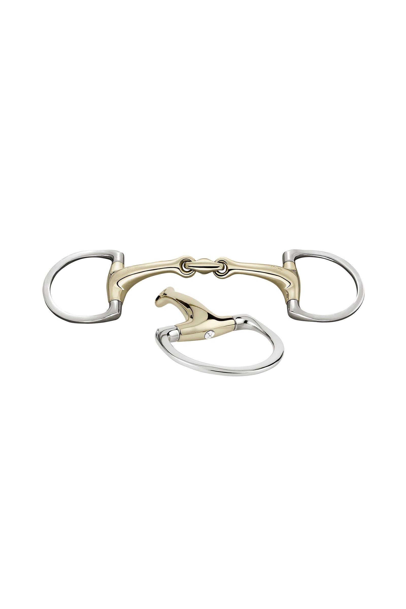 Sprenger Dynamic RS Olivenkopfgebiss D Ringe, doppelt gebrochen, 16 mm, Sensogan, mit Kristallen Gebisse