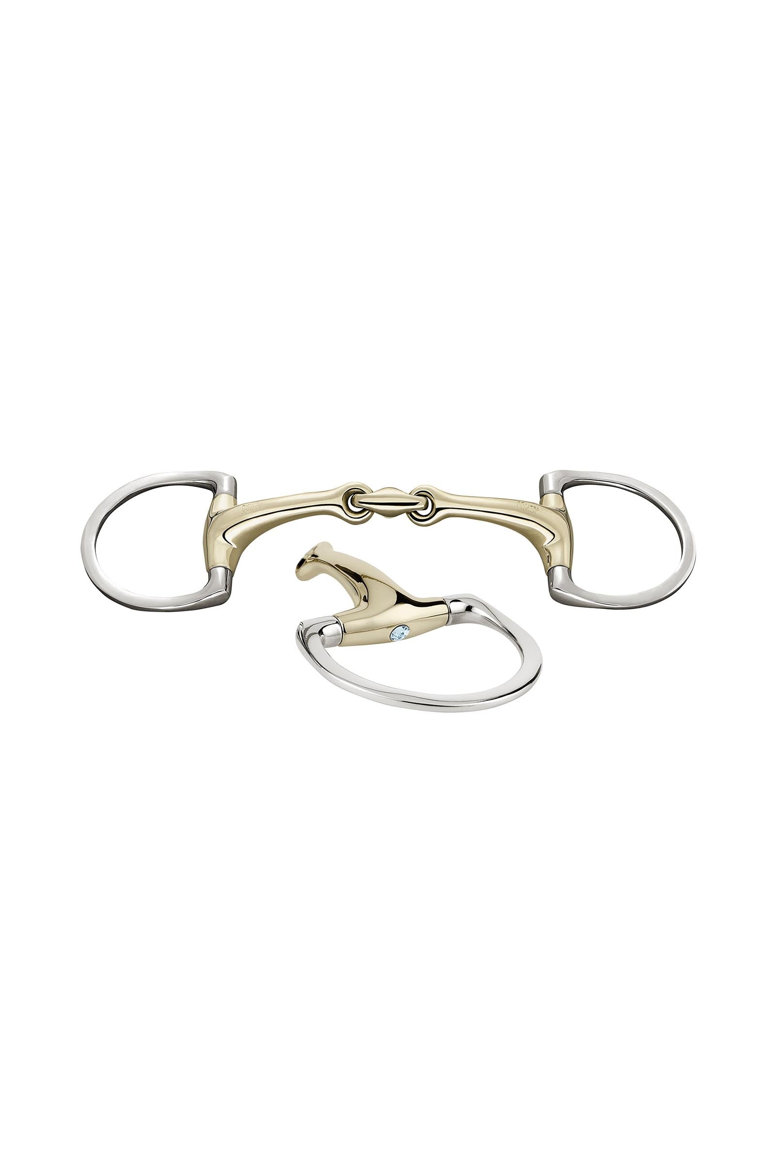 Sprenger Dynamic RS Olivenkopfgebiss D Ringe, doppelt gebrochen, 16 mm, Sensogan, mit Kristallen Gebisse