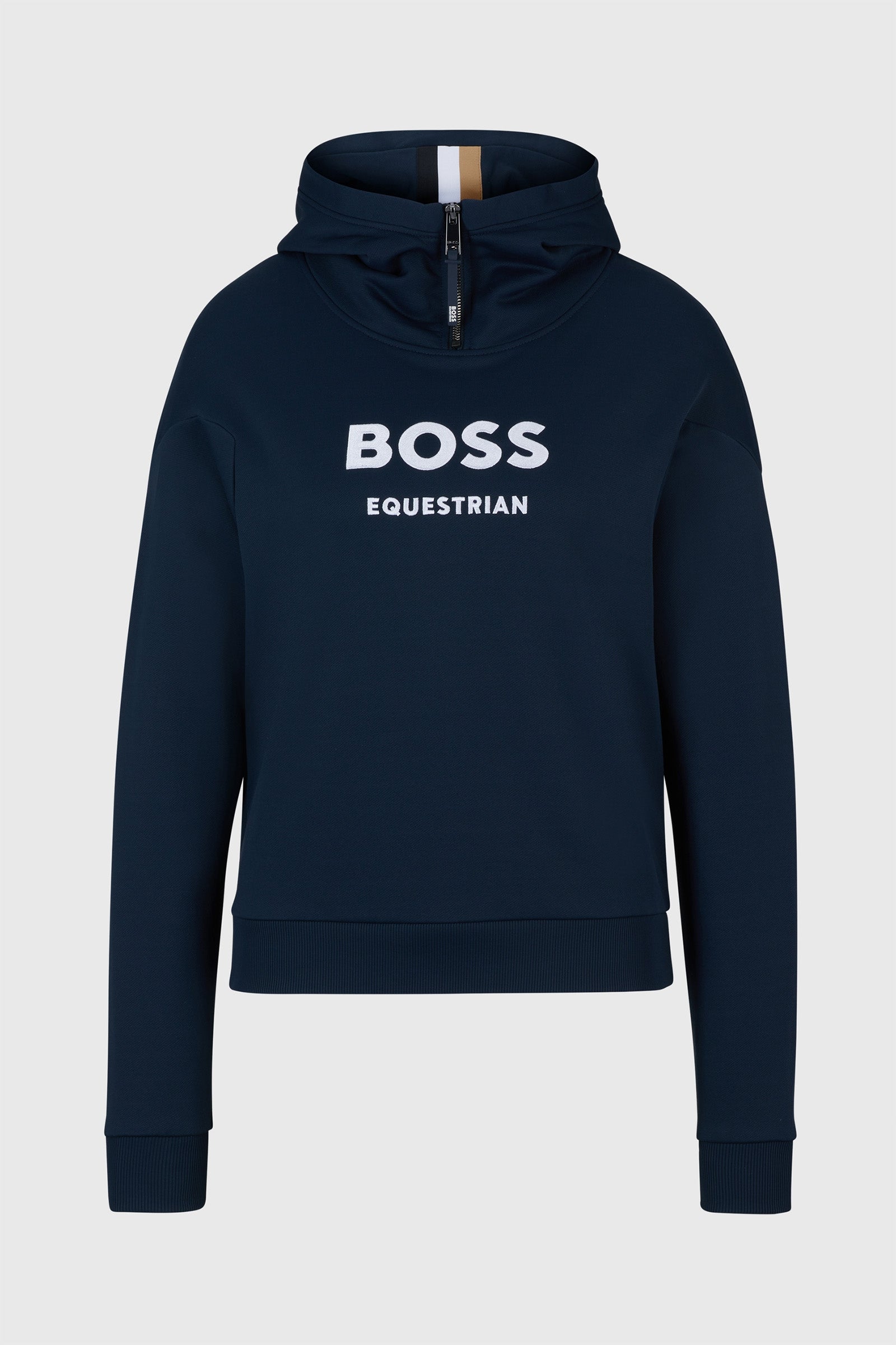 Boss Faye Logo Kapuzen-Sweatshirt mit Reißverschluss Damen Reitbekleidung