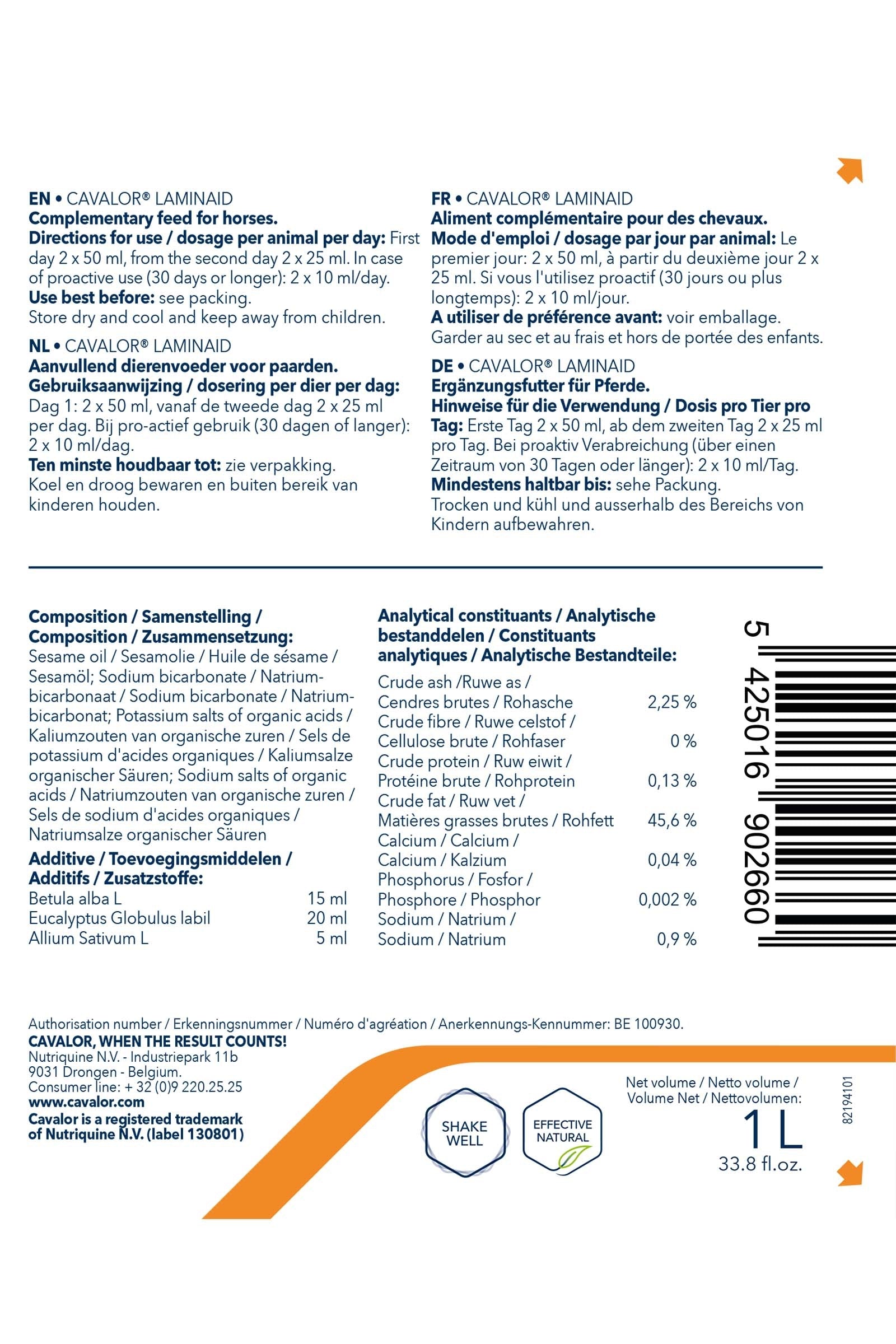 Cavalor Laminaid, Internal Well-Being, 1000ml Horse Feed & Nutrition