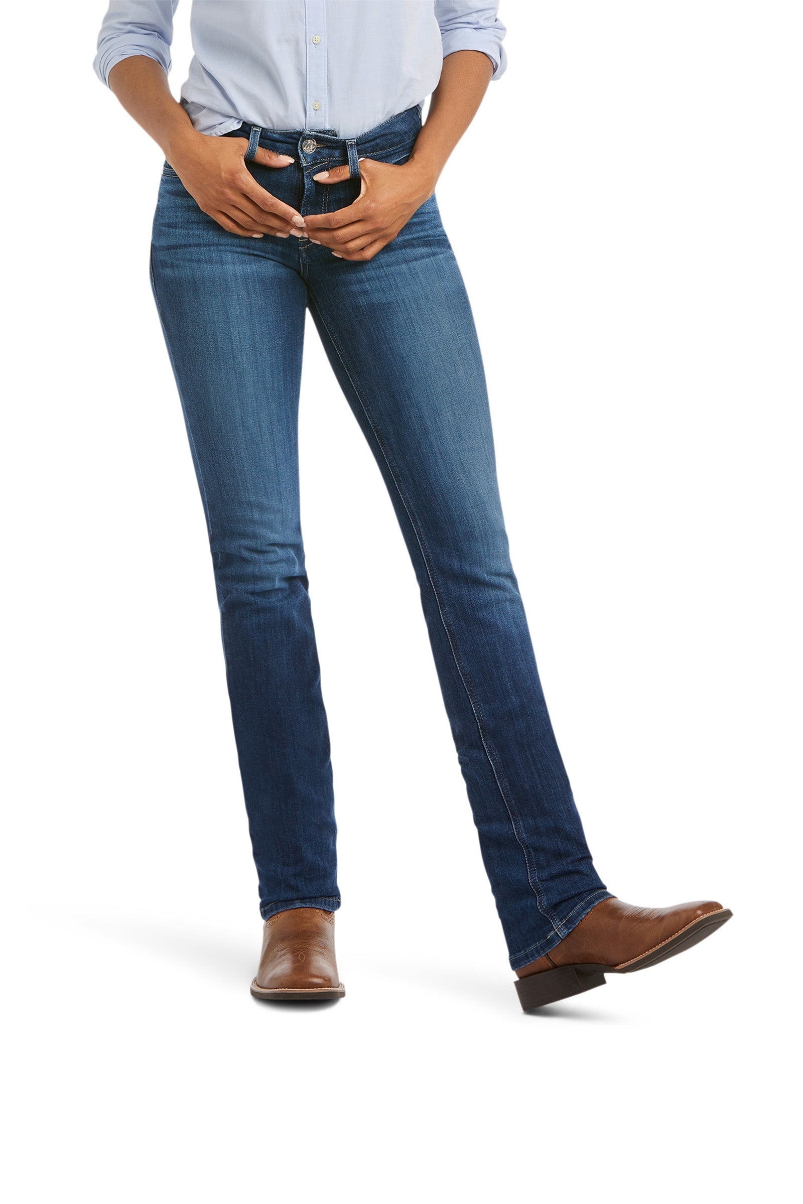 Ariat Real PR Abby Straight Reithose mit Vollbesatz in Jeansoptik für Damen Womens Breeches