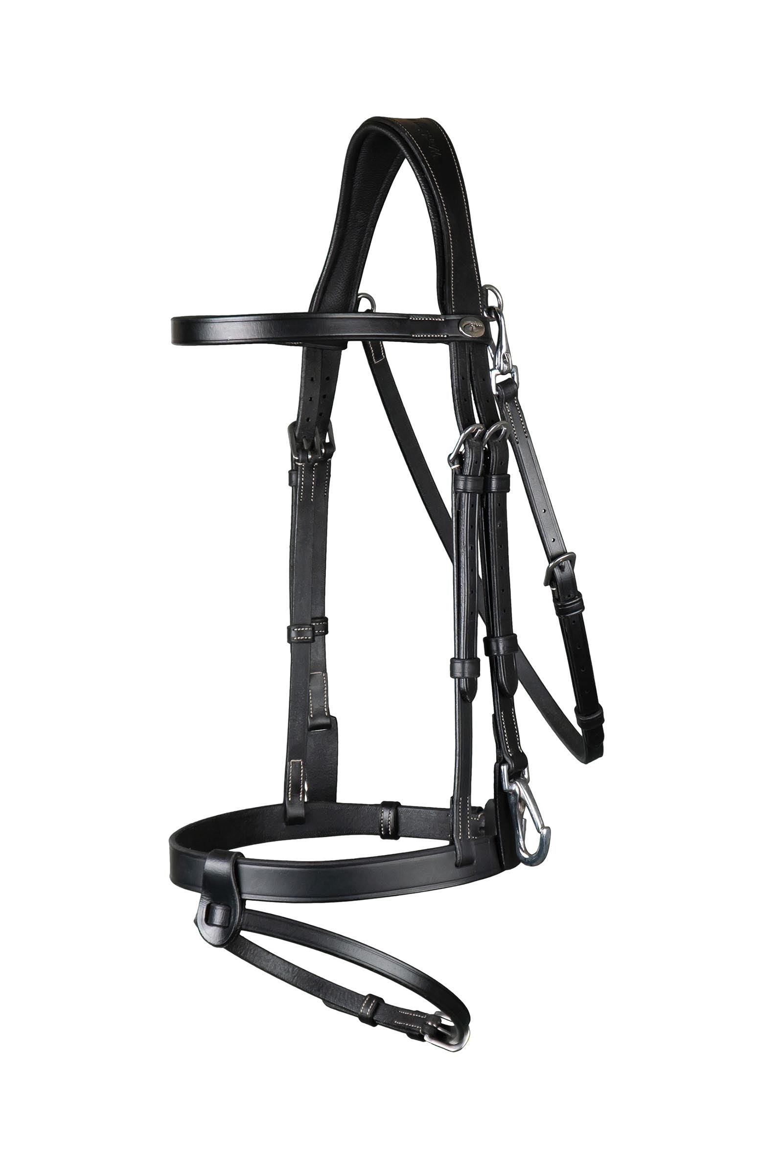 Dy'on Working Flat Leather Bridle With Snap Hooks Bridles & Reins